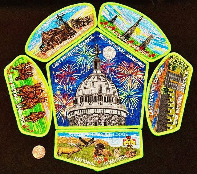 BOY SCOUT BSA LAST FRONTIER OA 133 2026 JAMBOREE 6-PATCH JSP CSP CONTINGENT SET