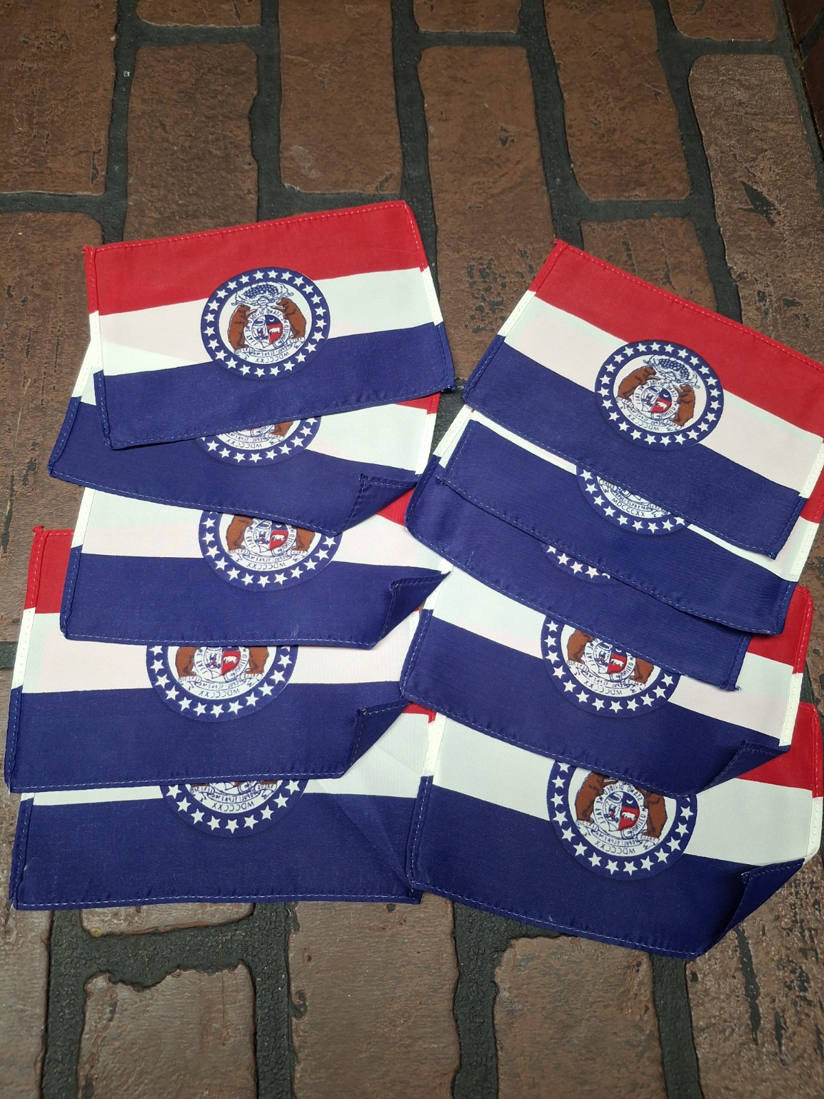 Vintage Missouri State Mini Flag Lot Real Flag Material 6×4