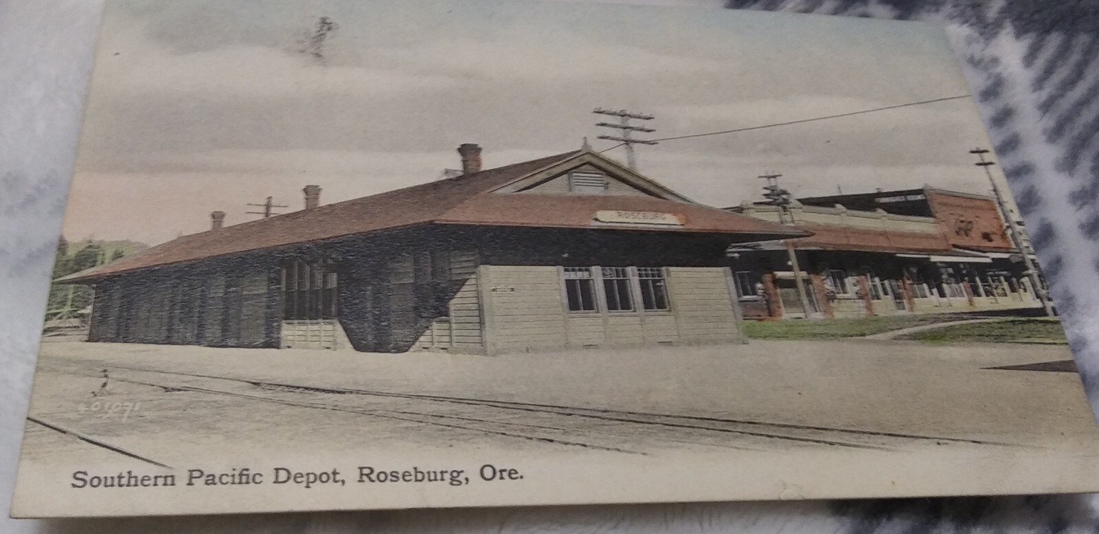 1907 Southern Pacific Train Depot Station Roseburg Oregon RPPC Photo Postcard 