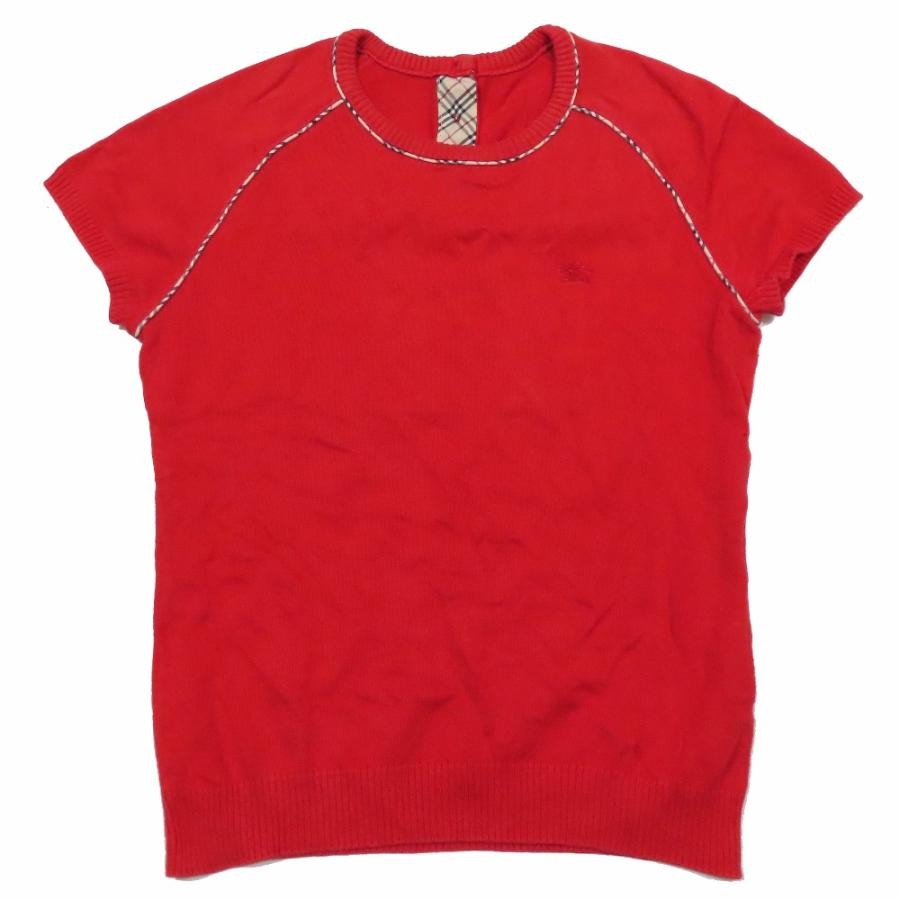 Burberry Blue Label Cotton Red Short Sleeve Knit Crew Neck for Women (Ages 14+)