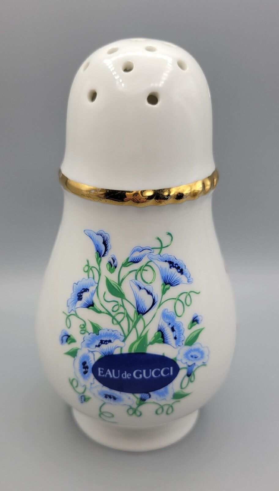EAU de GUCCI Vintage Porcelain Floral Dusting Powder Shaker Jar