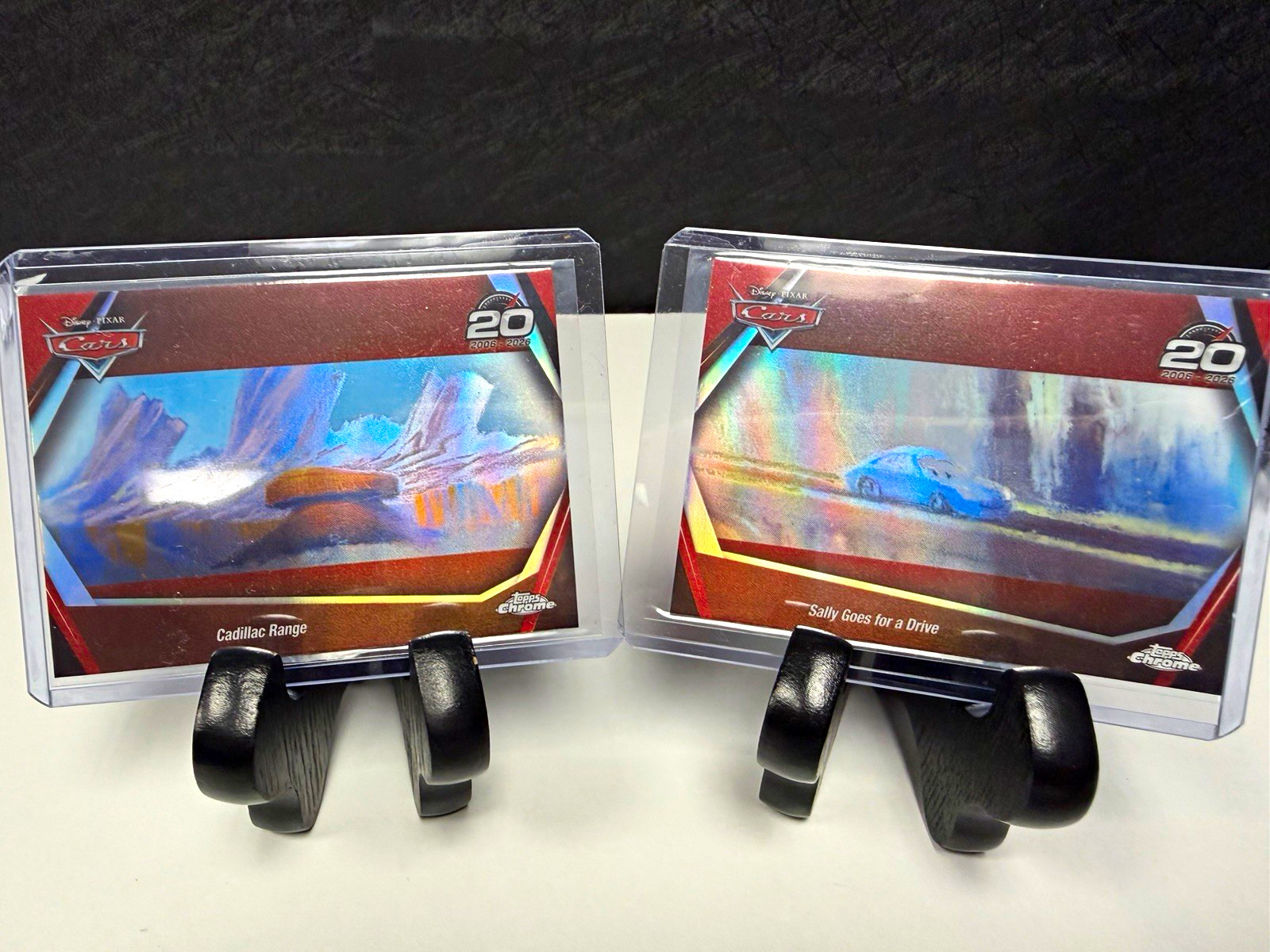 Topps Chrome 2026 Disney Pixar Cars Scene Refractor’s Lot of 2 Cards CRS-7 CRS-9