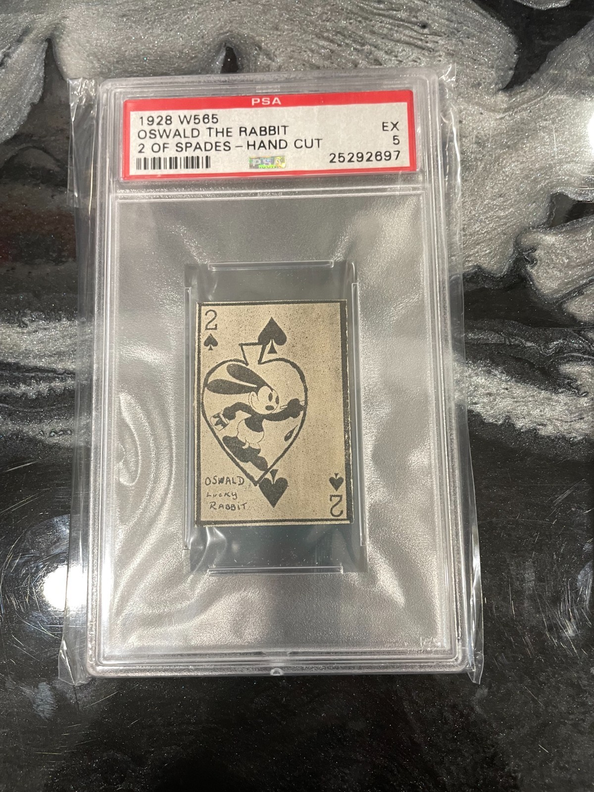 1928 Oswald The Rabbit by Walt Disney PSA 5 Card 2 of Spades W565