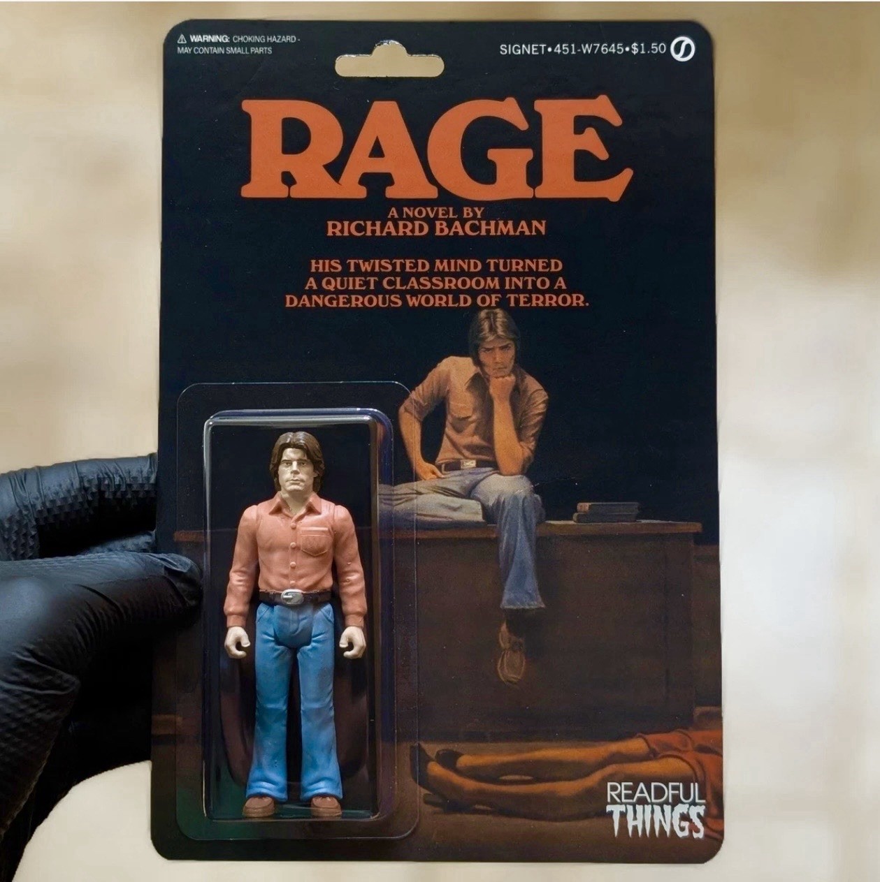 🔥 Rare 1/1 Stephen King Rage Custom Action Figure By Readful Things MOC DKE🔥 🔥 Rare 1/1 Stephen King Rage Custom Action Figure By Readful Things MOC DKE🔥
