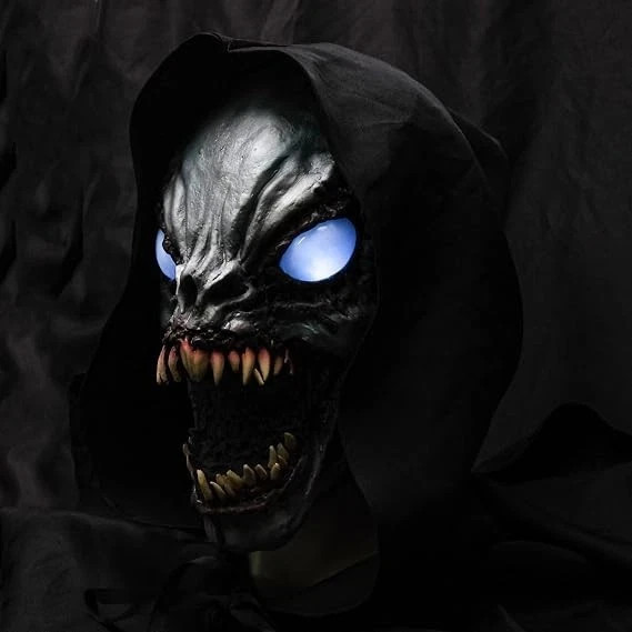Ghoulish LED Light Up Latex Demon Mask Full Head Monster Halloween Costume
