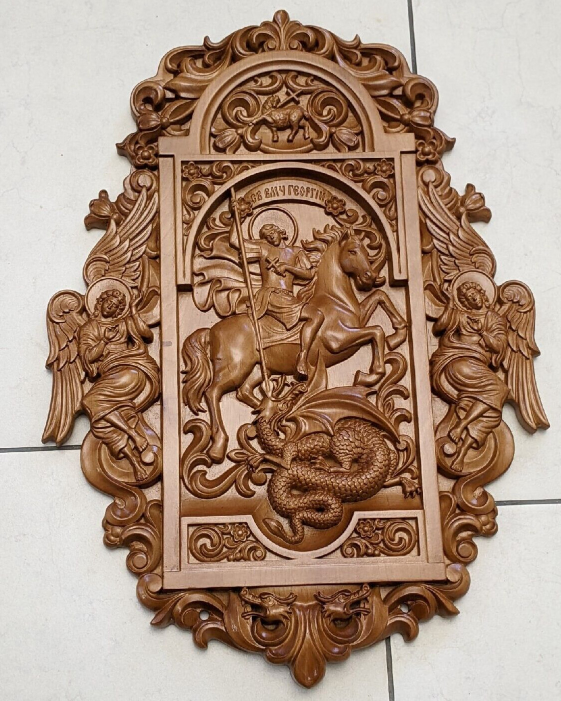 Saint George Wood Carved Orthodox Icon Picture 20\