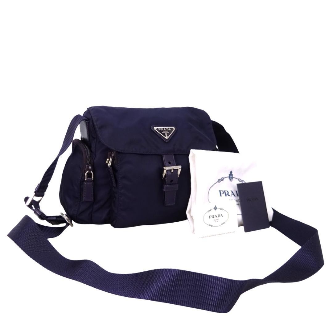 PRADA Women Bag Authentic Triangle Logo Purple Crossbody Shoulder VHTF Designer