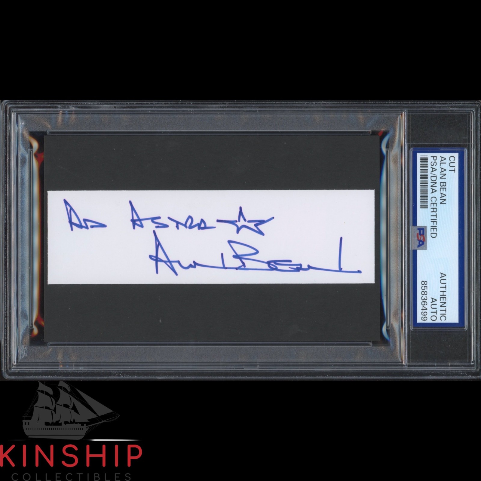 Alan Bean signed Cut PSA DNA Slabbed Moonwalker Space Apollo Auto C6404
