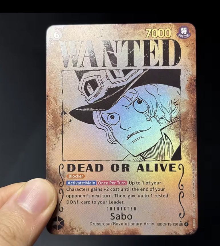 One piece card Sabo WANTED SP Alt Art OP13-120 SEC near mint English One piece card Sabo WANTED SP Alt Art OP13-120 SEC near mint English
