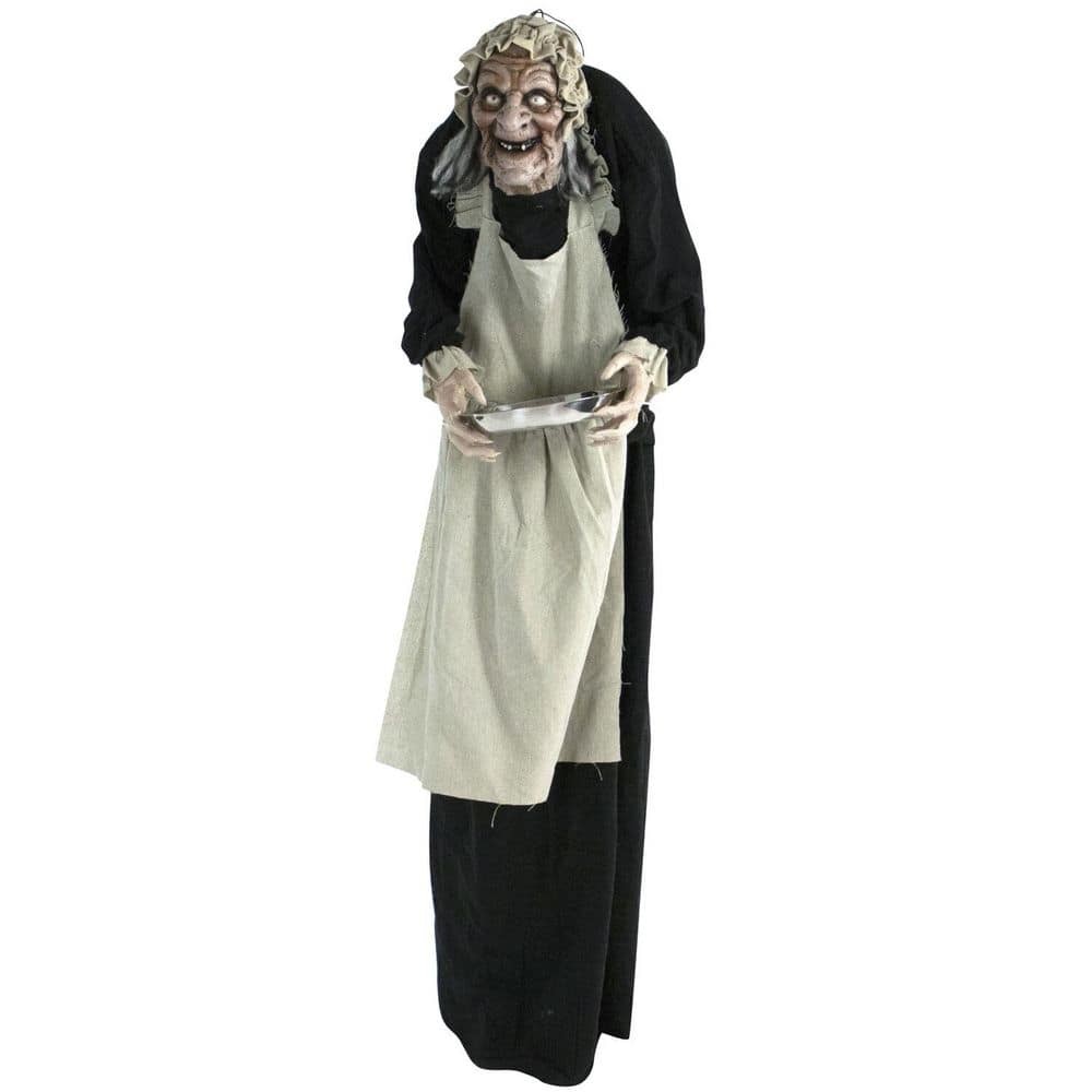 Zombie Maid 5 ft. Animatronic Lights Sound Indoor Outdoor Halloween Decoration