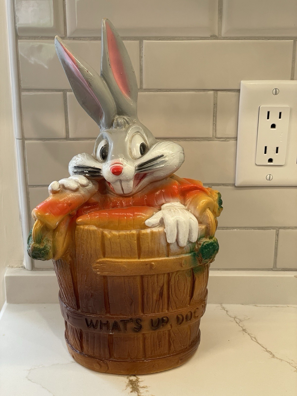 Vintage Bugs Bunny What's Up Doc Piggy Bank Toy Plastic 1972 Warner Bros 13 in