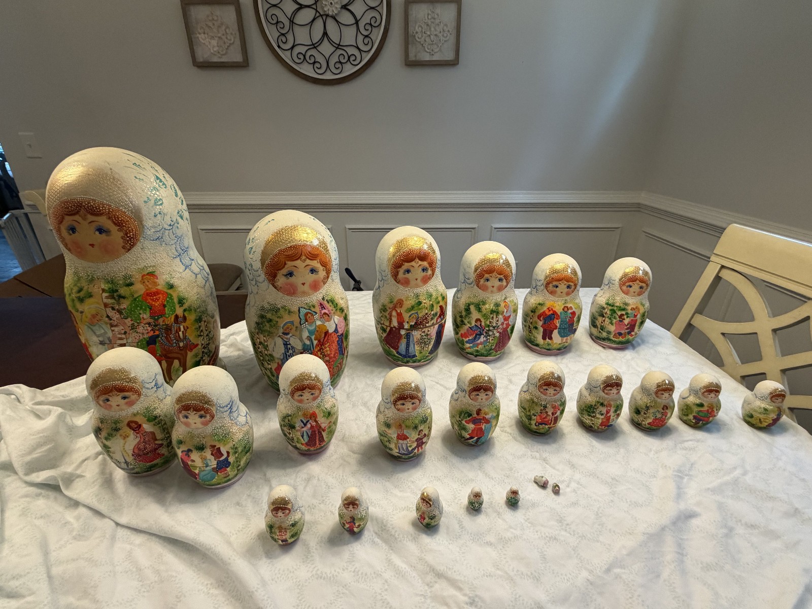 Vintage Russian Matryoshka Nesting Dolls Set of 23 HandPainted - Sergiev Posad