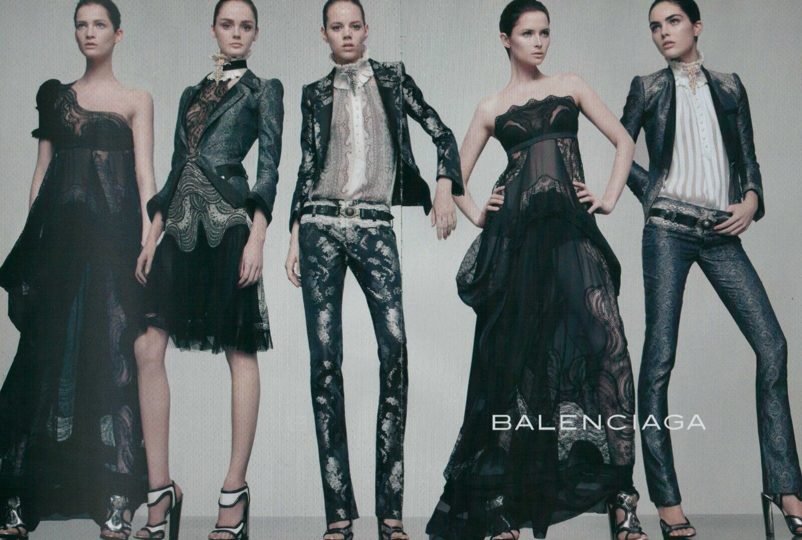 BALENCIAGA Footwear Magazine Print Ad Advert  long legs high heels shoes 2006