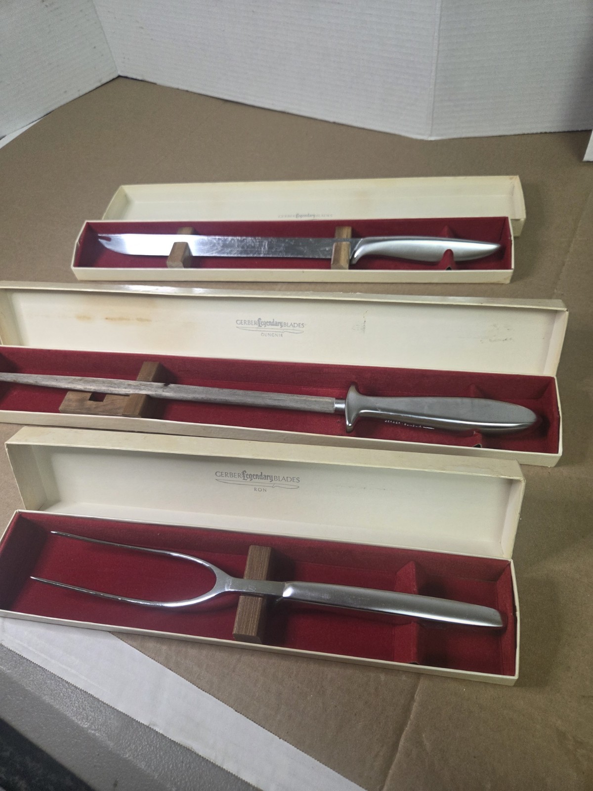 Gerber 3-Piece Knife Set Vintage Stainless Steel