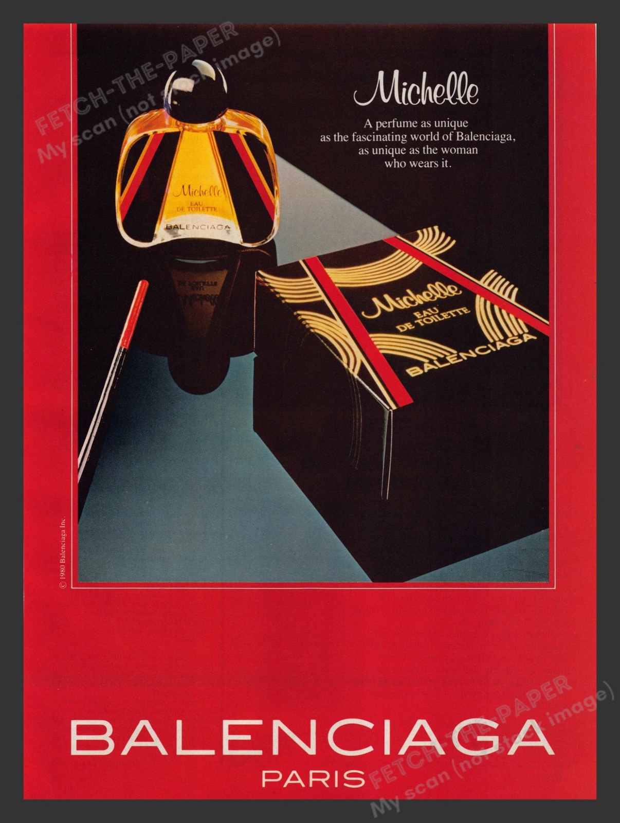 Balenciaga Paris Michelle 1980s Print Advertisement 1980 (See Description)
