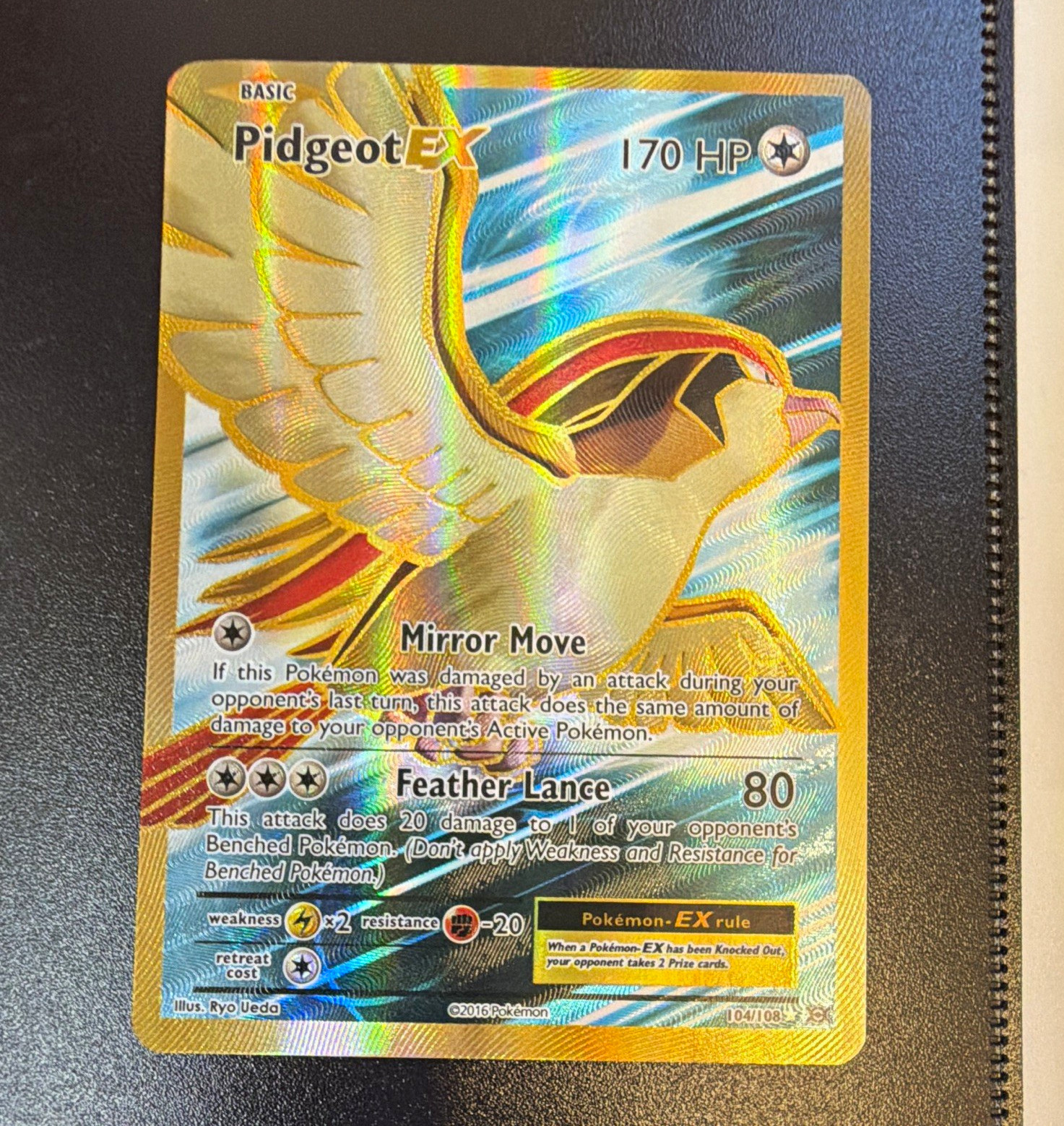 The Pokémon Company Pokémon TCG Pidgeot EX 104/108 Evolutions Full Art Holo NM