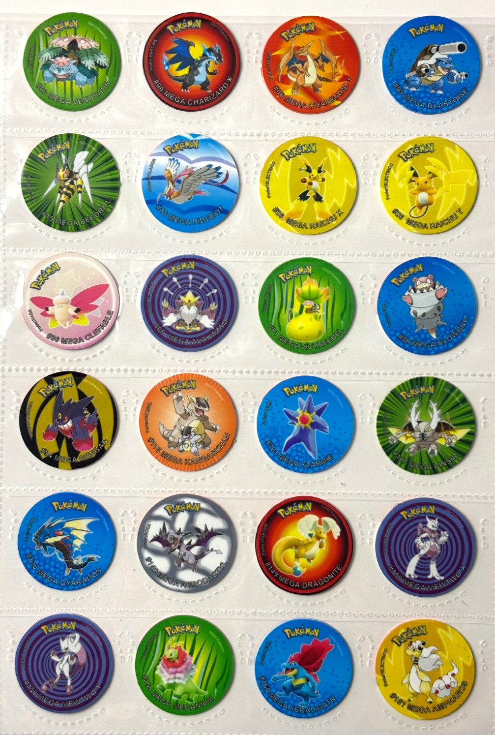 TAZOS POKEMON MEGA EVOLUTIONS Full Set 96/96 Peru Edition 2026 Pogs CHARIZARD