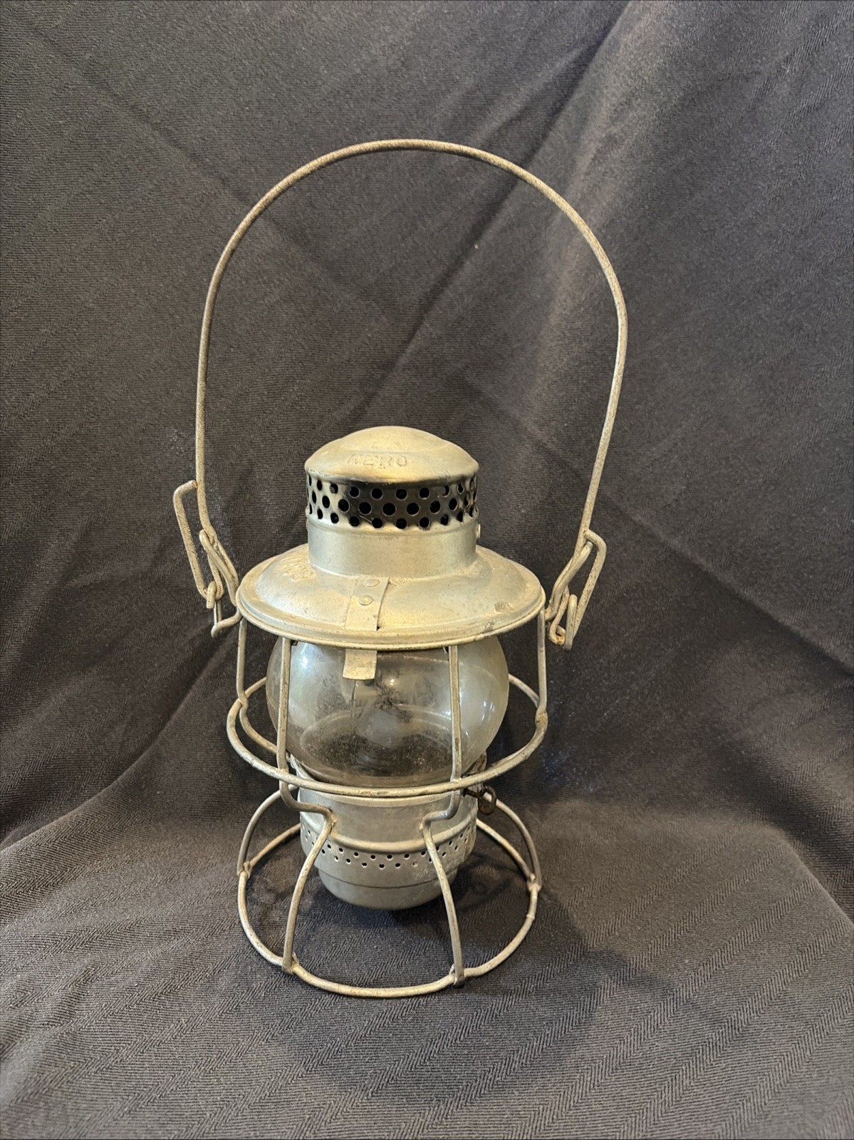 Vintage Adlake Kero Railroad Lantern NYCS New York Central System Clear Globe