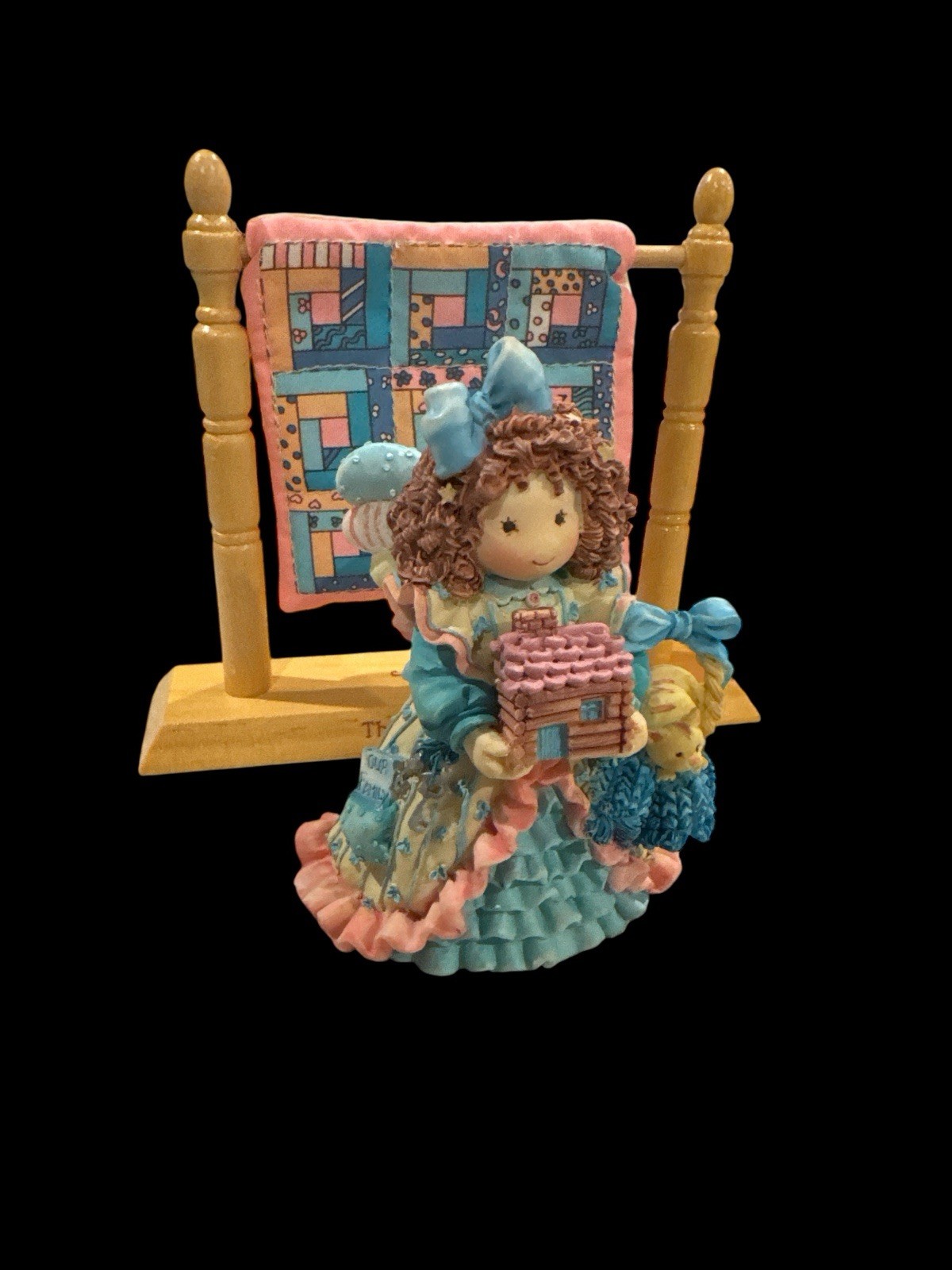 Patterns of Life, Figurine 1995, Young Girl Angel Log Cabin Lucy