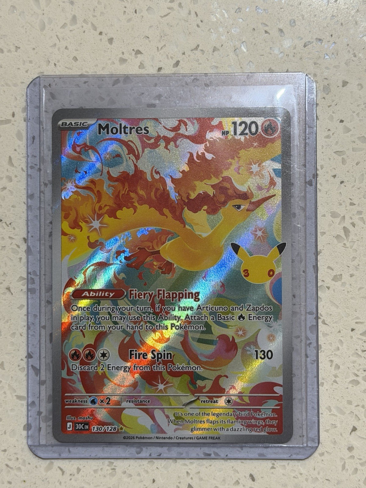 🔥 🦅 Moltres 130/128 Me: 30th Celebration Holo