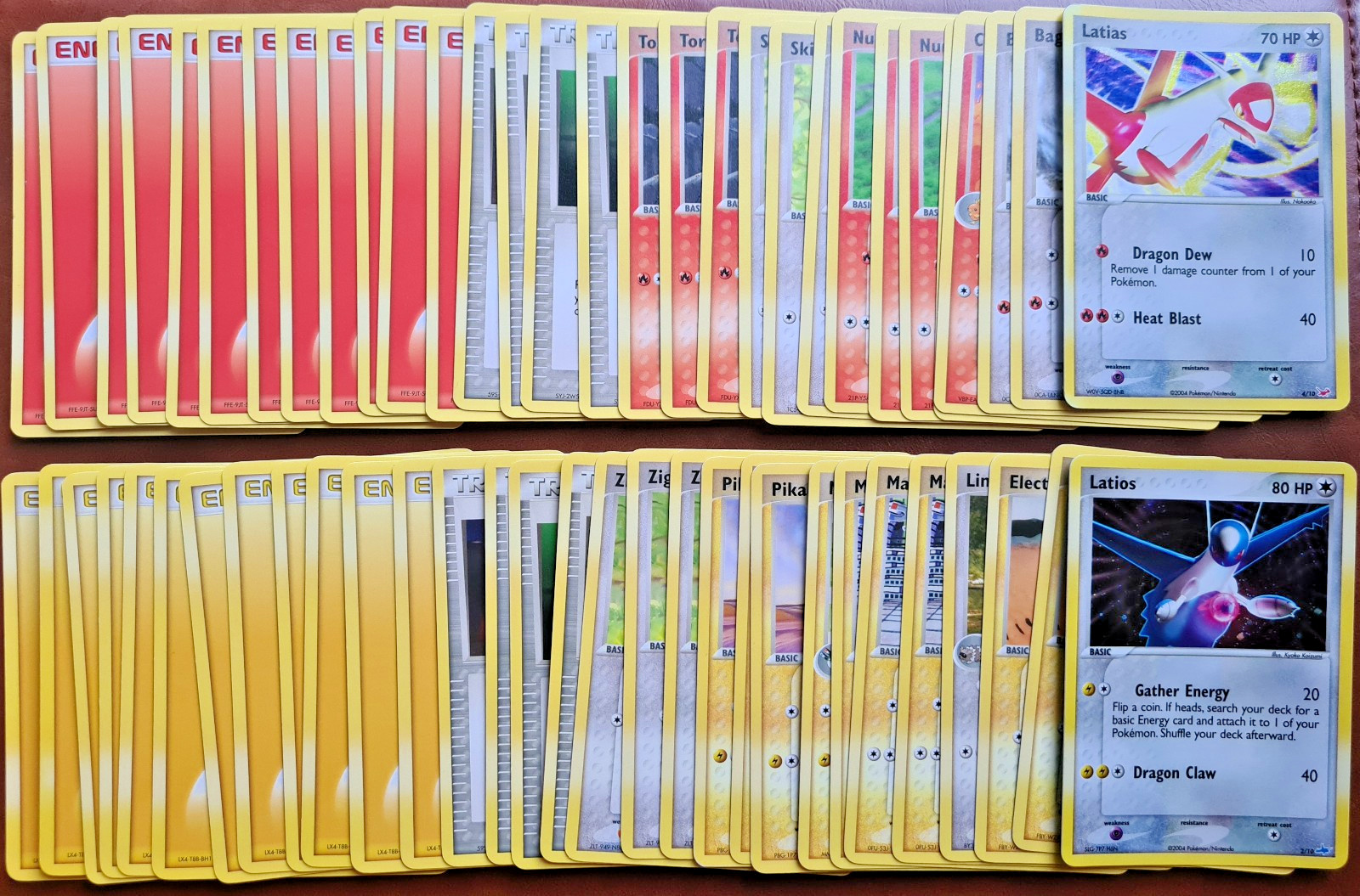 Complete Latios 2/10 Latias 4/10 Decks EX Trainer Kit Pokemon Card Set 2004