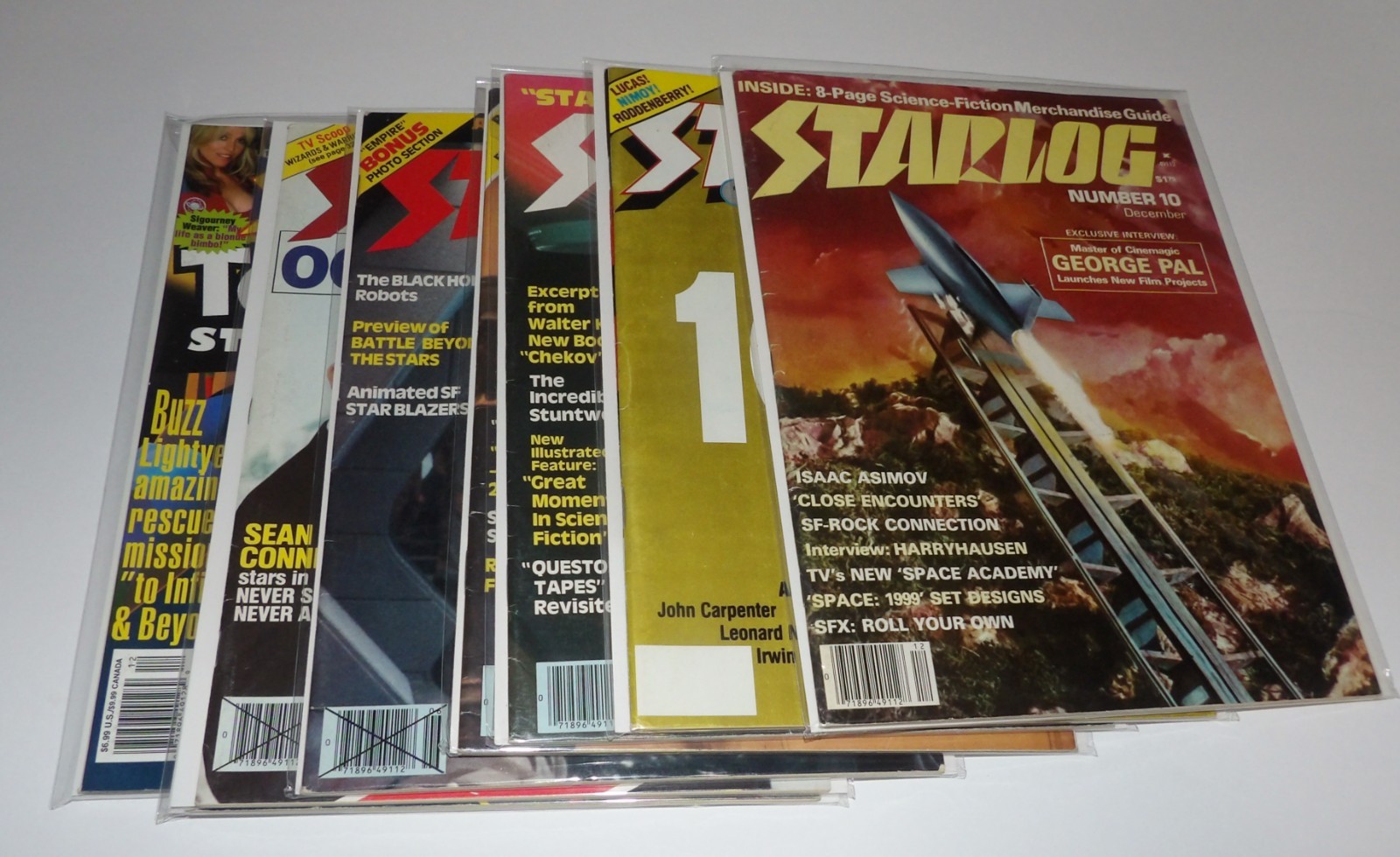 LOT OF (8) VINTAGE STARLOG MAGAZINES VG-VF - 10-100-30-32-35-68-173-269
