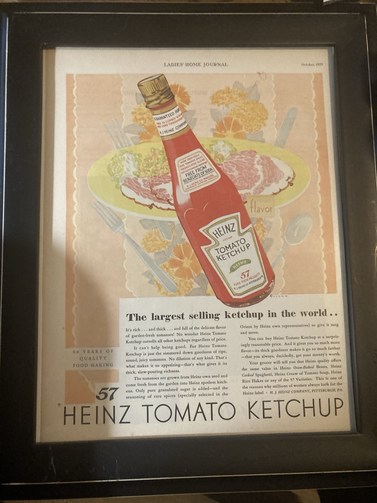 Heinz Ketchup Vintage 3 Piece Coll. All Vintage Magazine Ads. Personally Selecte