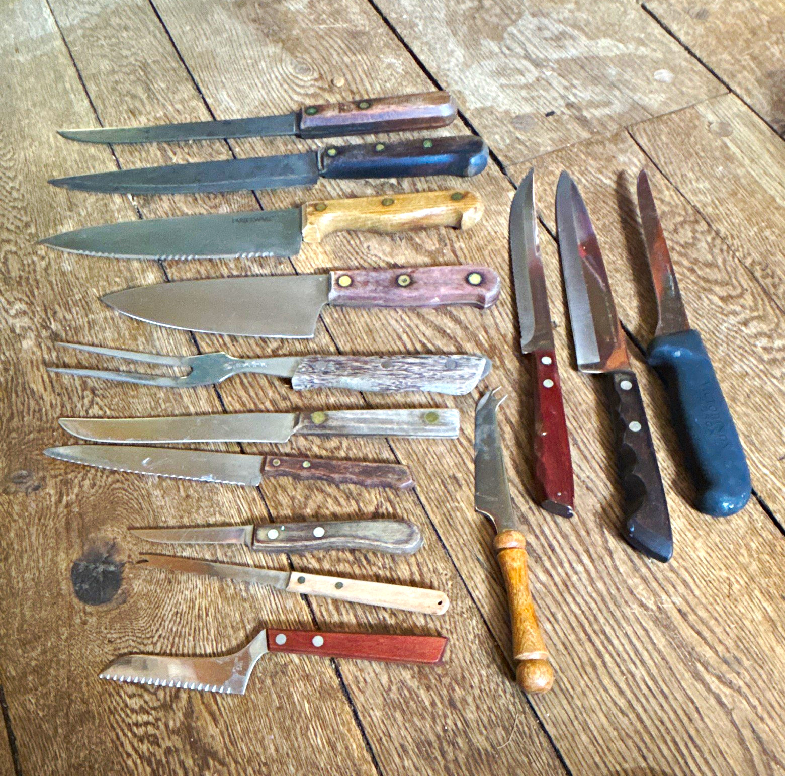 Vintage Kitchen Knife Lot 14pc Dexter Case XX Imperial Robinson Victorinox Set