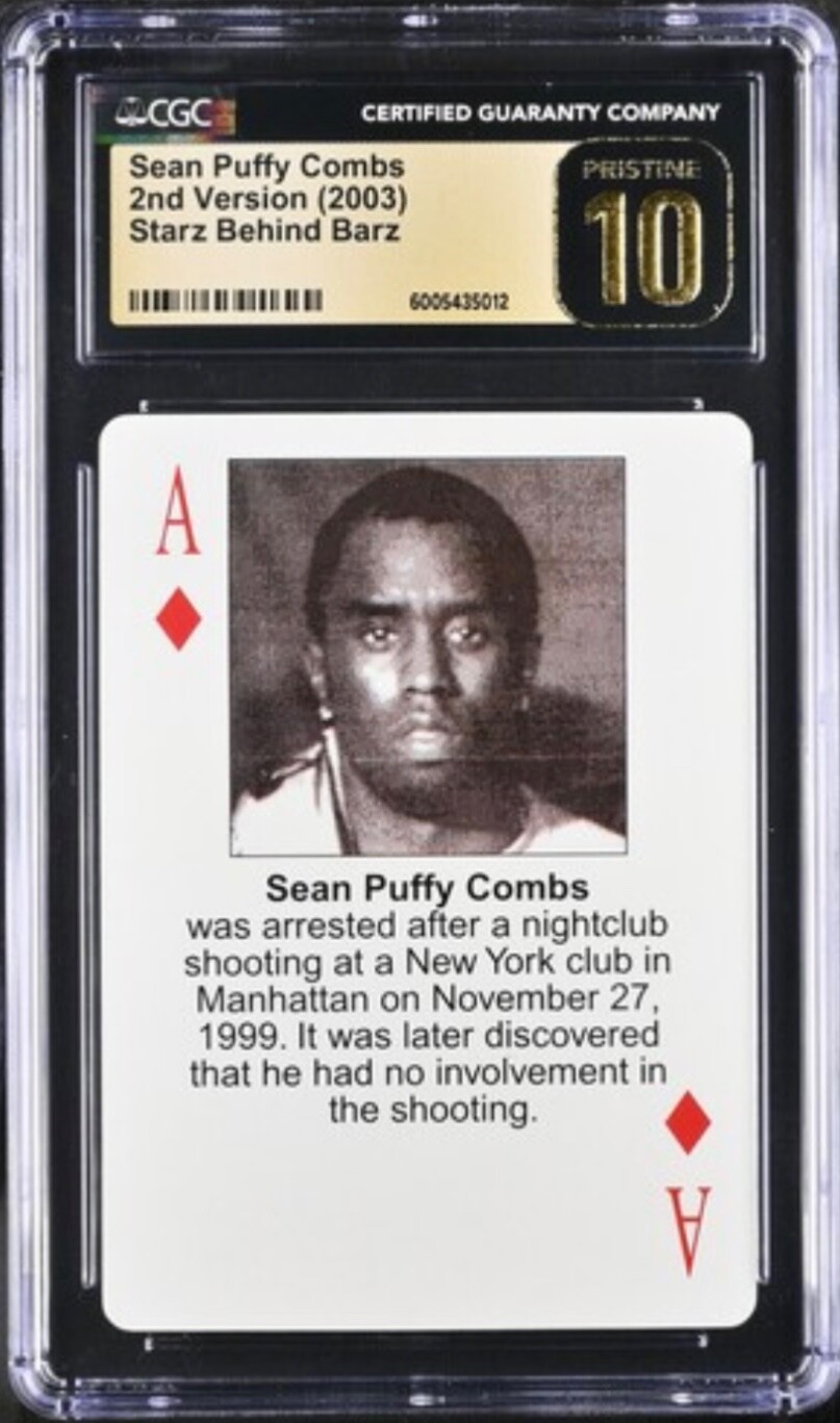 2003 Starz Behind Barz Playing Cards SEAN PUFFY COMBS / P DIDDY CGC 10 Pristine