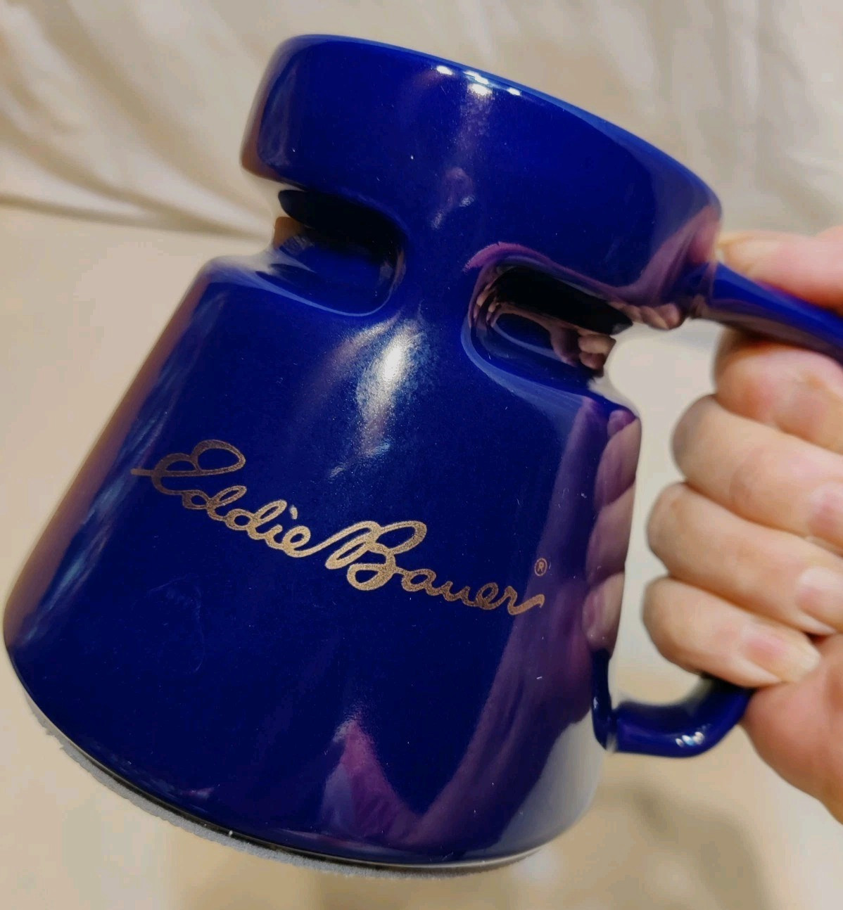 Hotjo Eddie Bauer Travel Mug Cobalt Blue with Lid Highwave Wide Base 16 oz