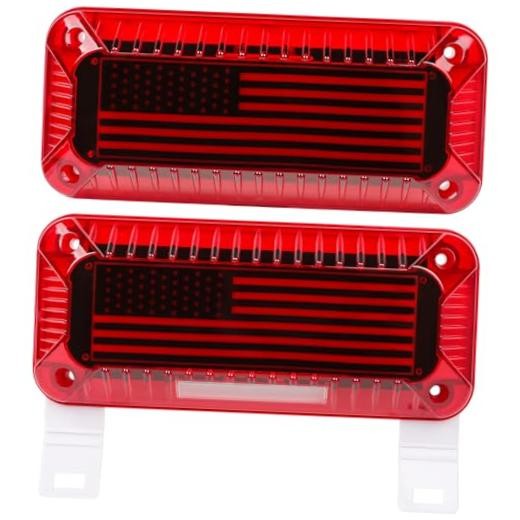 with License Plate Holder-American Flag Design 57 LED RV Tail Lights
