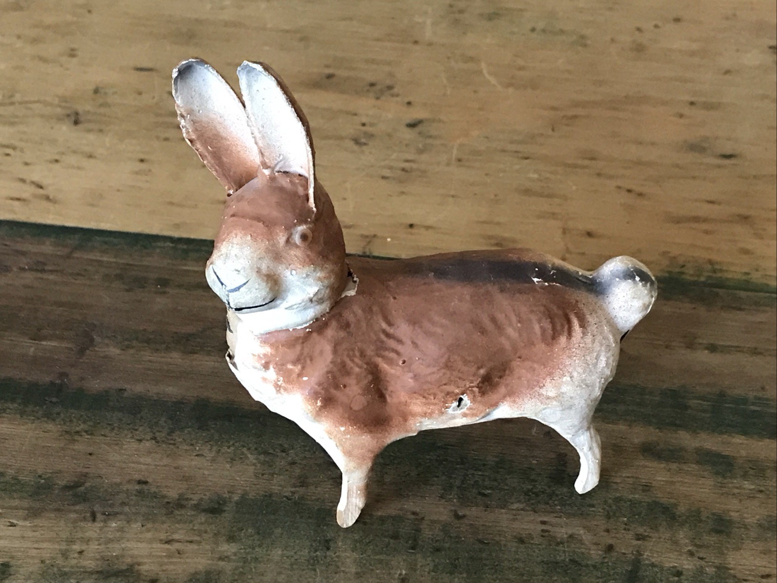 Antique German Paper Mache Easter Candy Container Rabbit Bunny 
