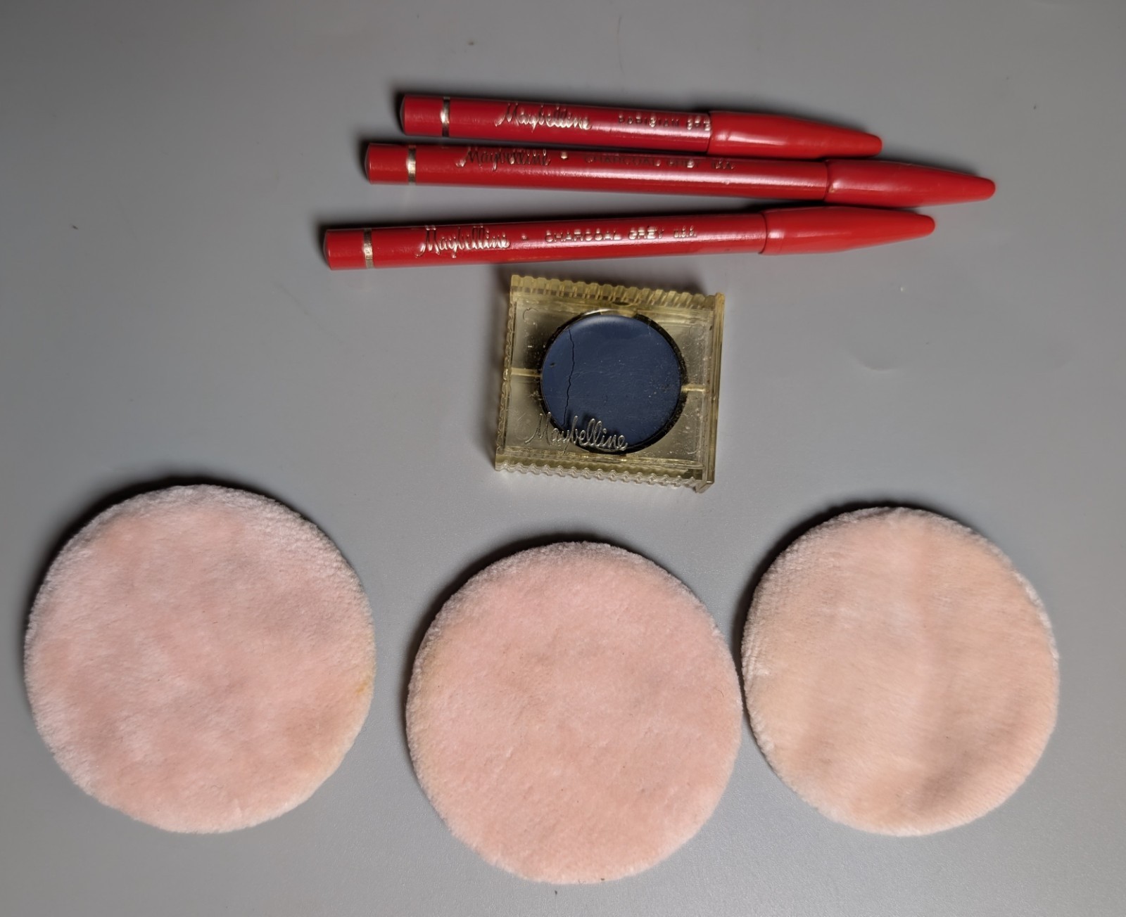 Vintage Maybelline Eye Makeup Eye Shadow Parisian Grey Pencils  50s-60s USA