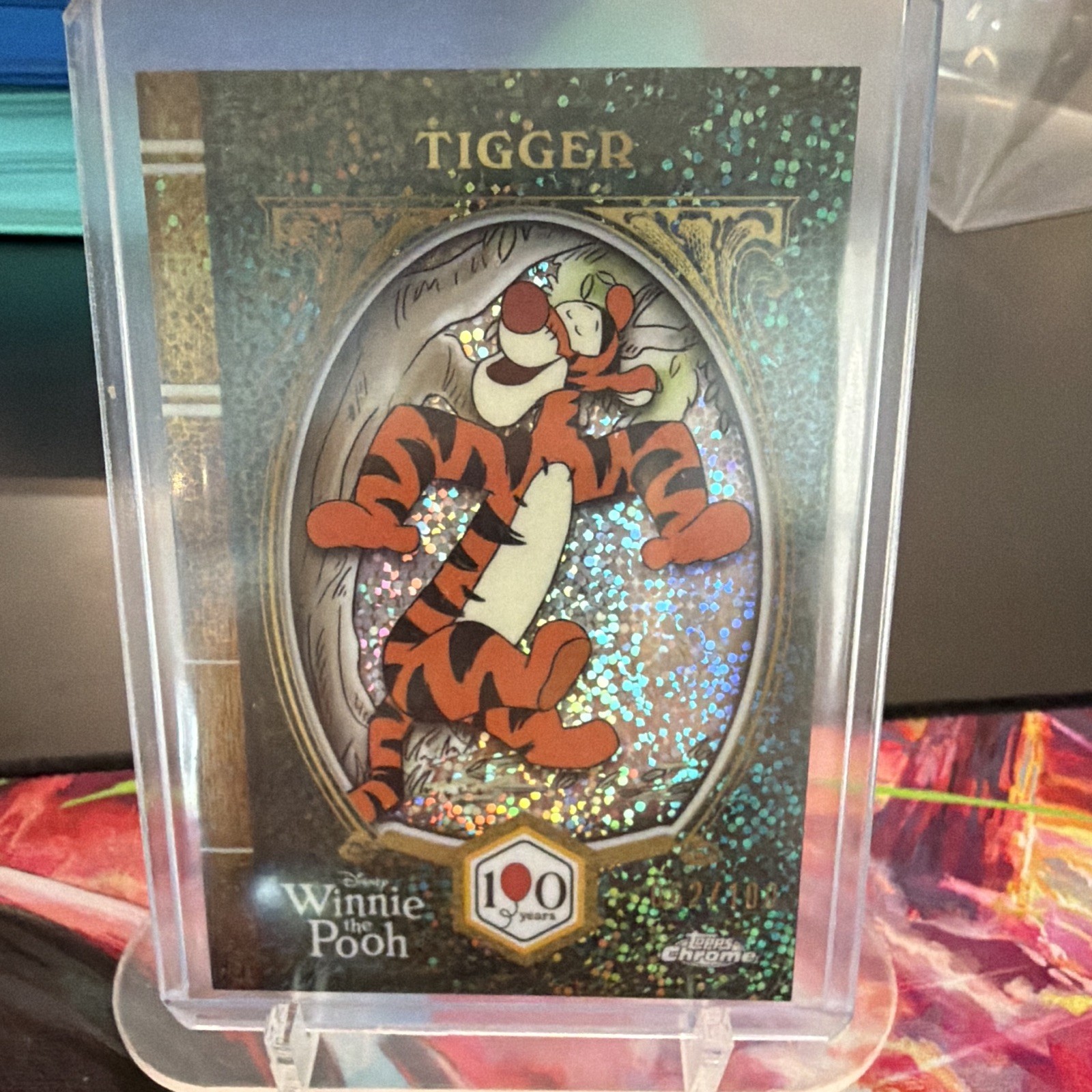 Topps 2023 Topps Chrome Disney 100 Winnie the Pooh Tigger WP-2 Speckle 62/100