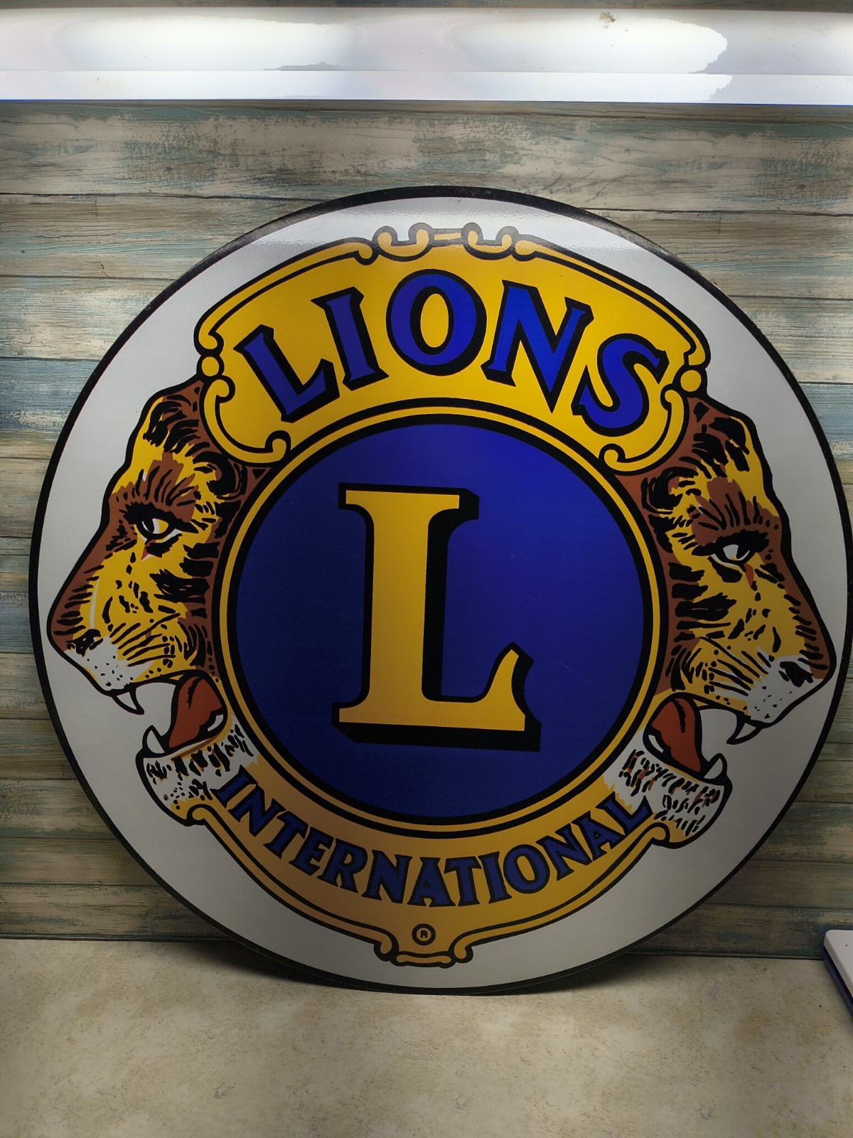 Vintage Lions Club International 30” Metal Sign Service Community Organization
