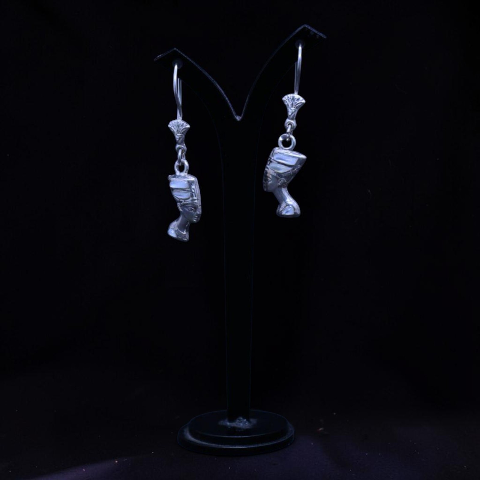 Rare Ancient Egyptian Antique Unique Queen Nefertiti Earrings Pharaonic BC