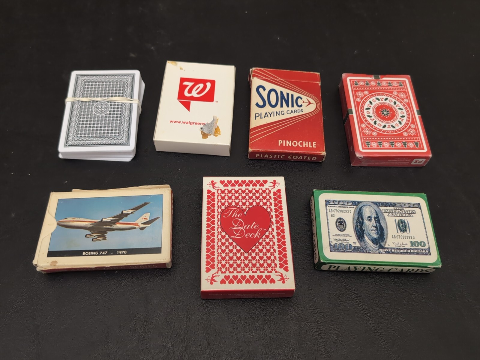 7 Novelty Playing Card Decks TWA $100 Christmas Date Deck Walgreens