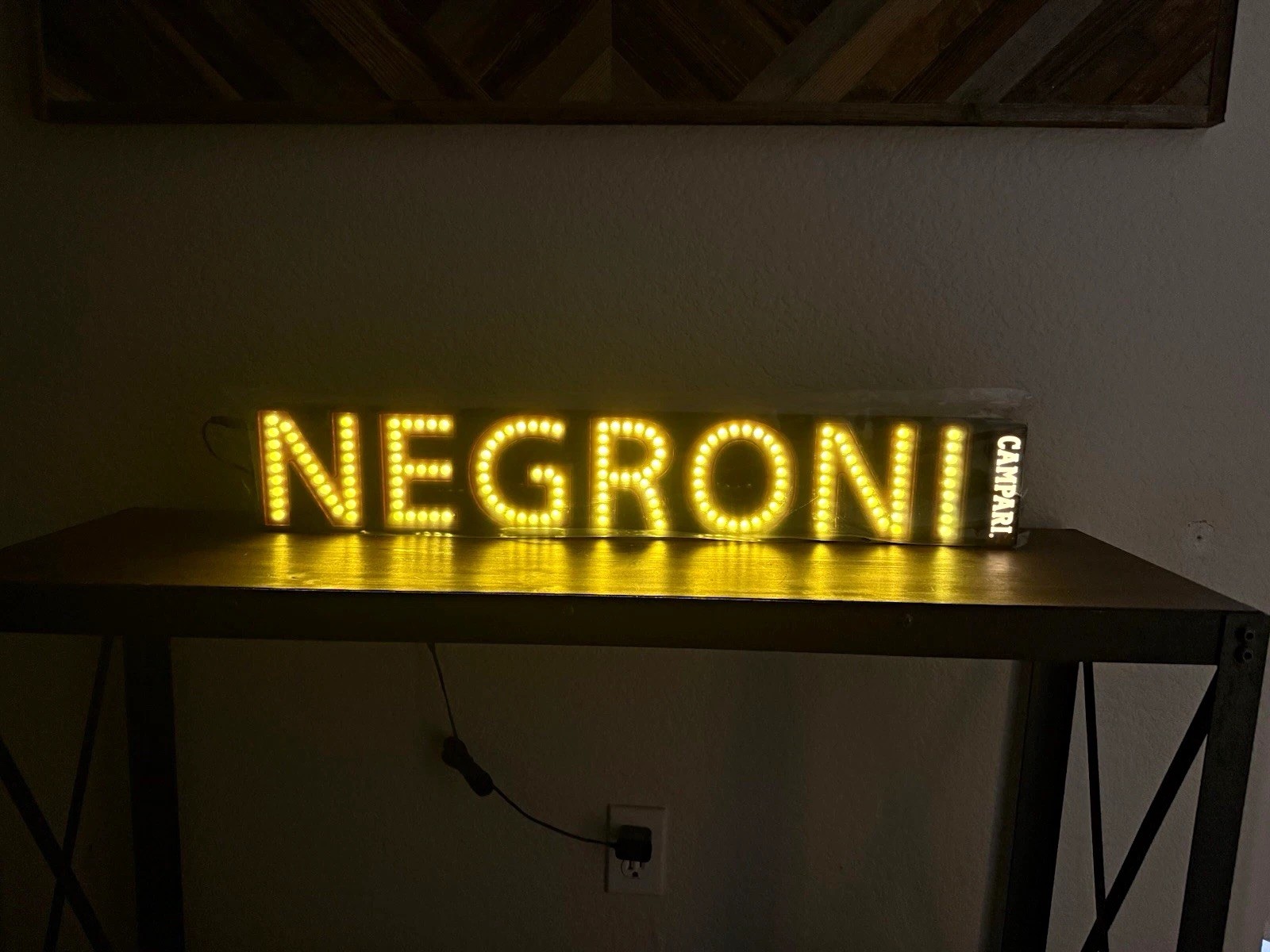 Campari Negroni LED Light-Up Marquee Bar Sign w/ Inline On/Off Switch