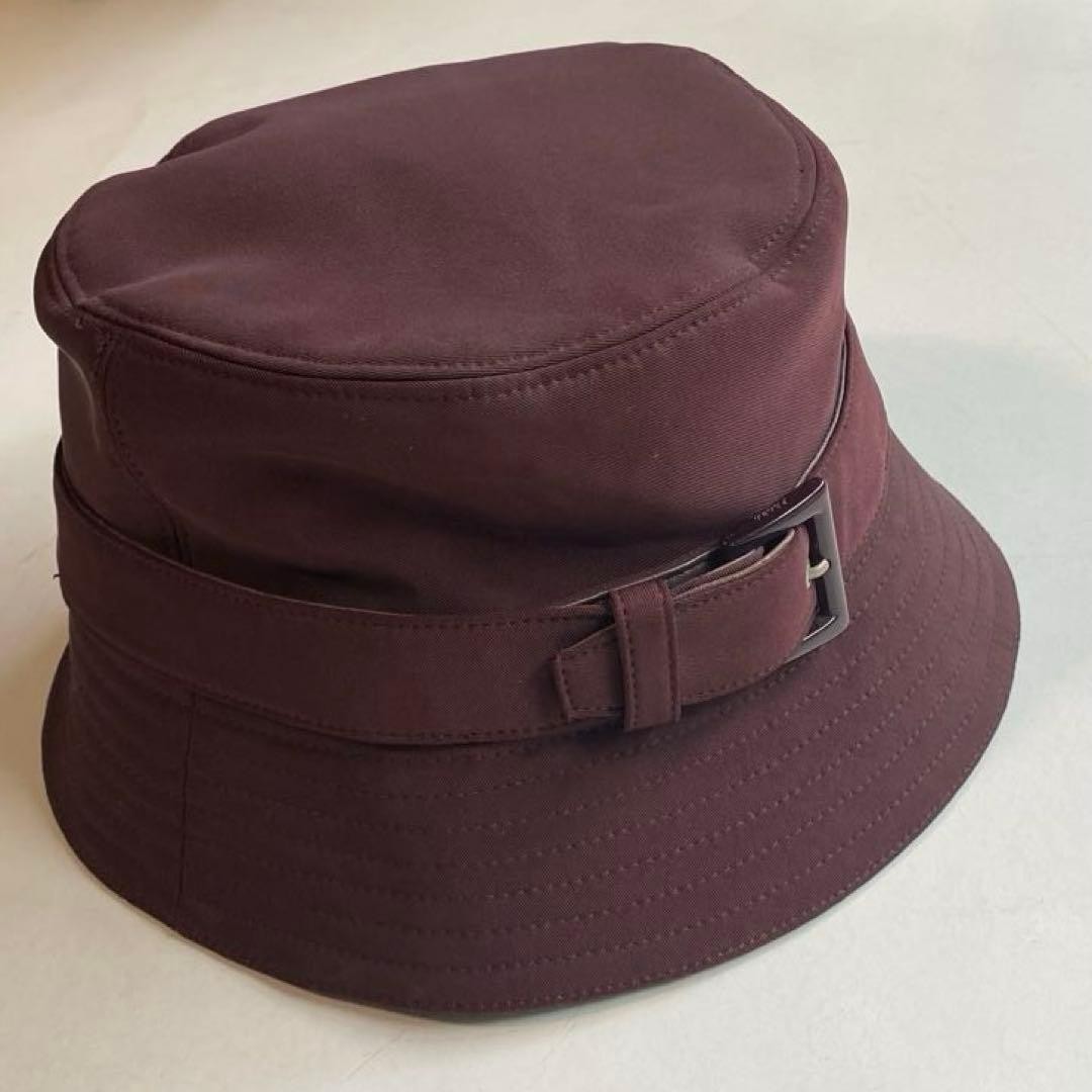 PRADA Women Hat Burgundy Bucket M Size VHTF Designer Collection Popular Products