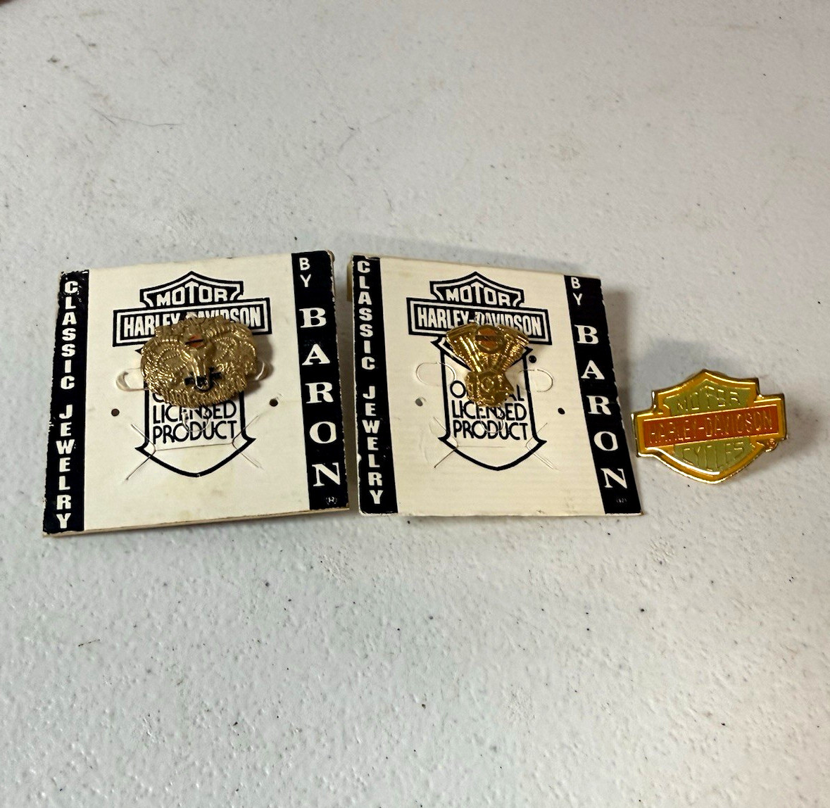 Vintage Harley Davidson Pin Lot of 3 Baron Official Licensed Motorcycle Pins