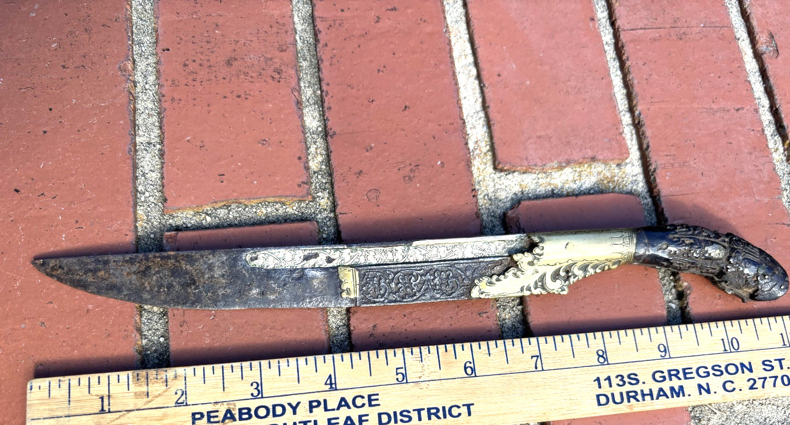 ANTIQUE 18th c E ASIAN SRI LANKA PIHA-KAETTA KNIFE DAGGER FINE CARVED DETAILS