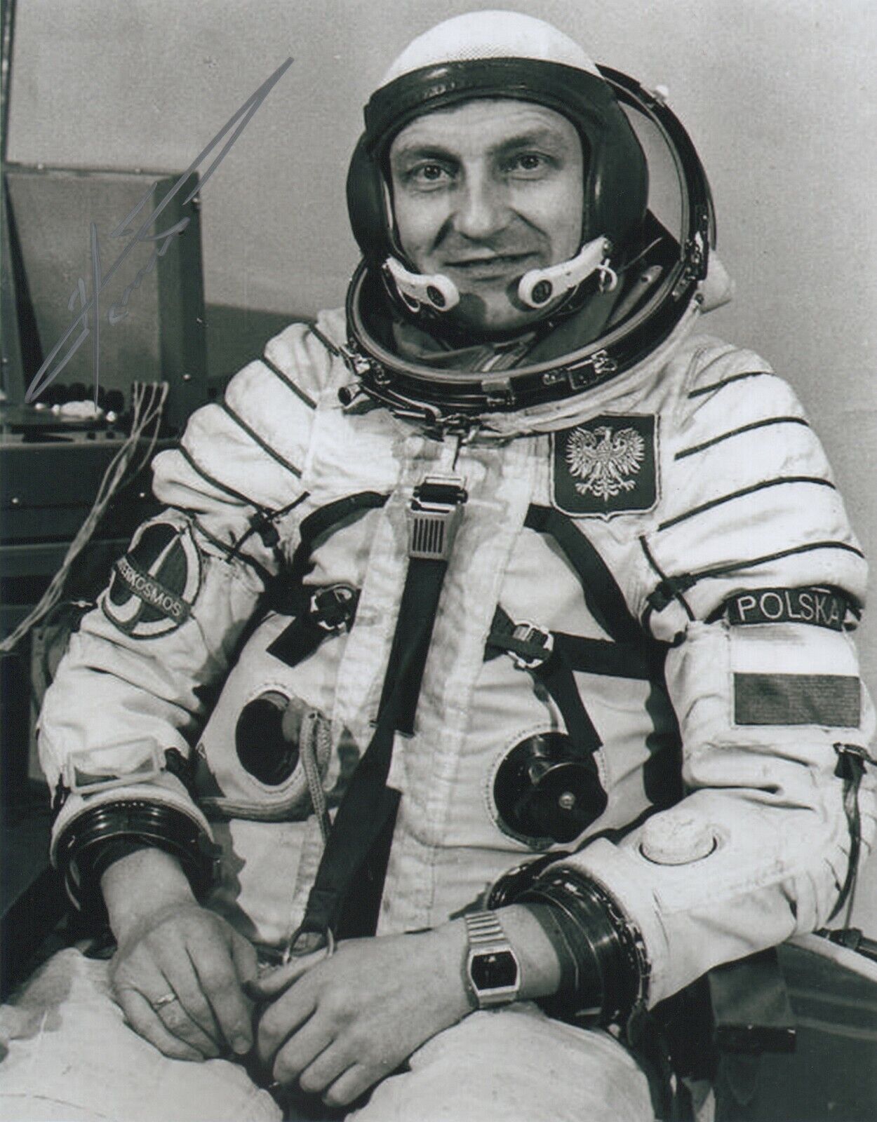 8x10 Original Autographed Photo of Polish Cosmonaut Mirosław Hermaszewski