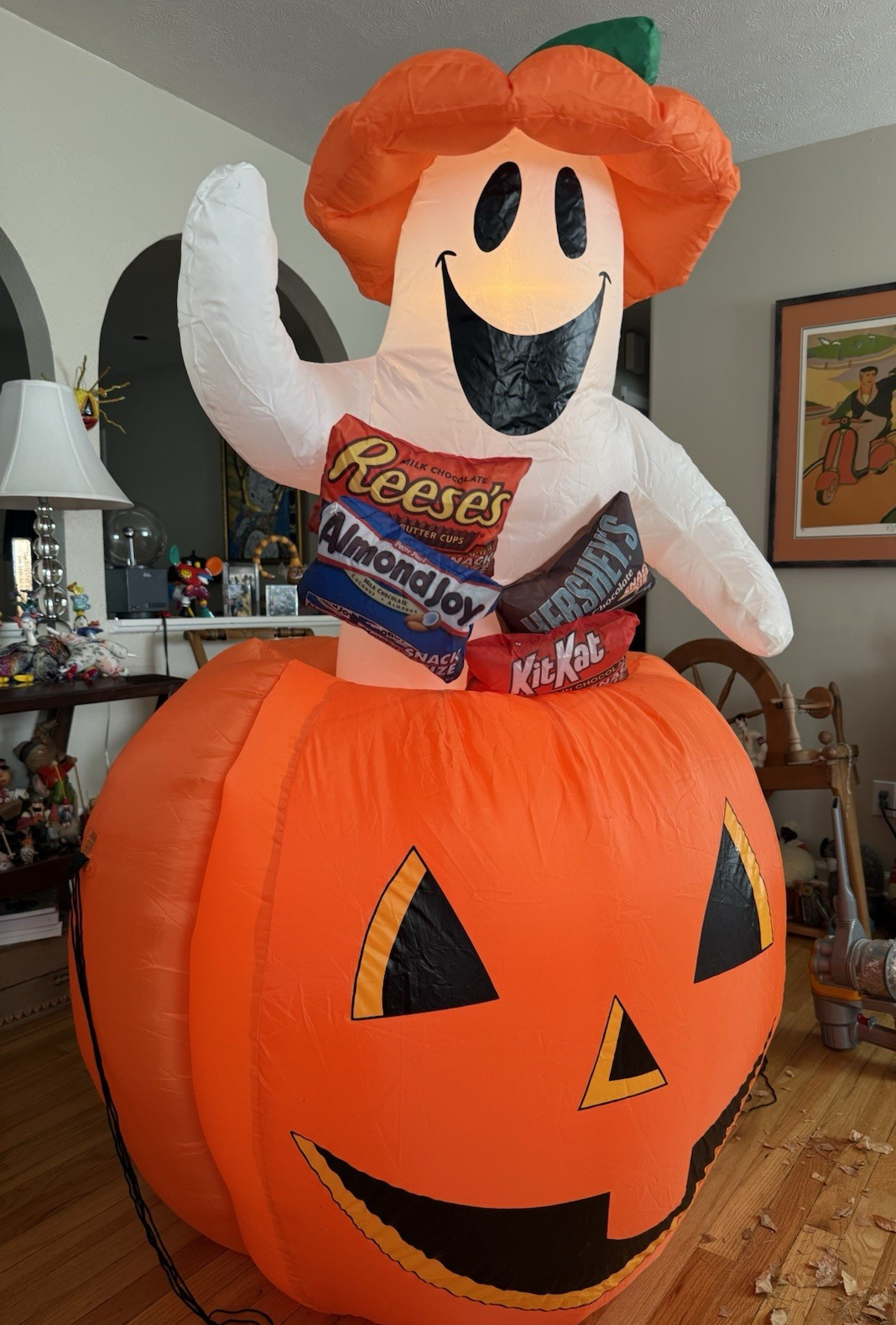 Gemmy Inflatable 2011 Pumpkin Animated Ghost Hershey Store Display -RARE