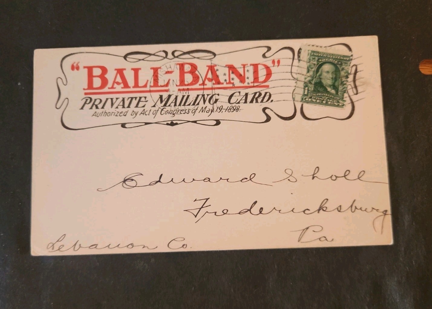 Rjkstamps 1908 Private Mailing Post-Card  BALL-BAND boots #1
