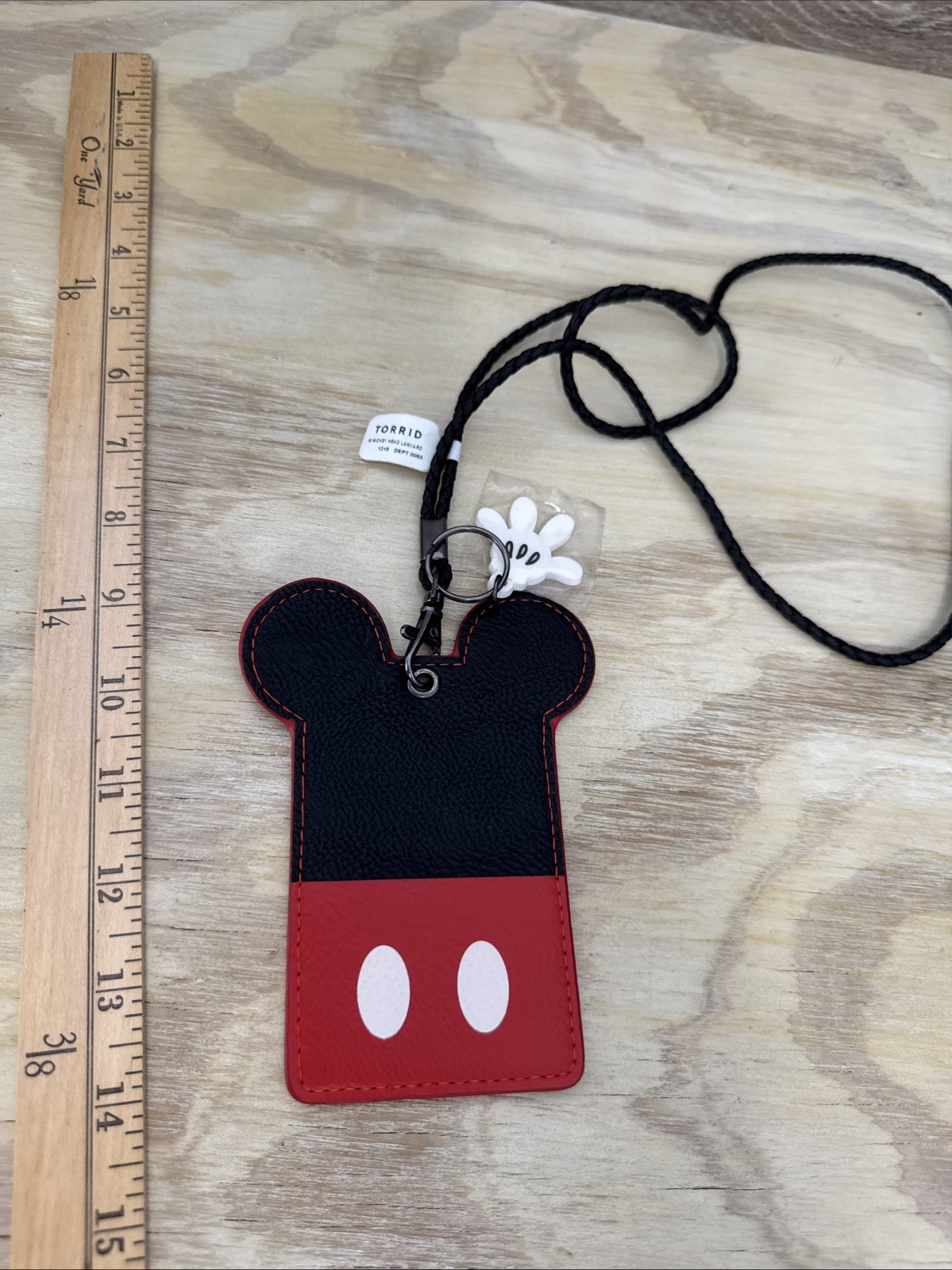 NWT Torrid Disney Mickey Mouse Lanyard Slim Card Holder and Wallet And Charm NWT