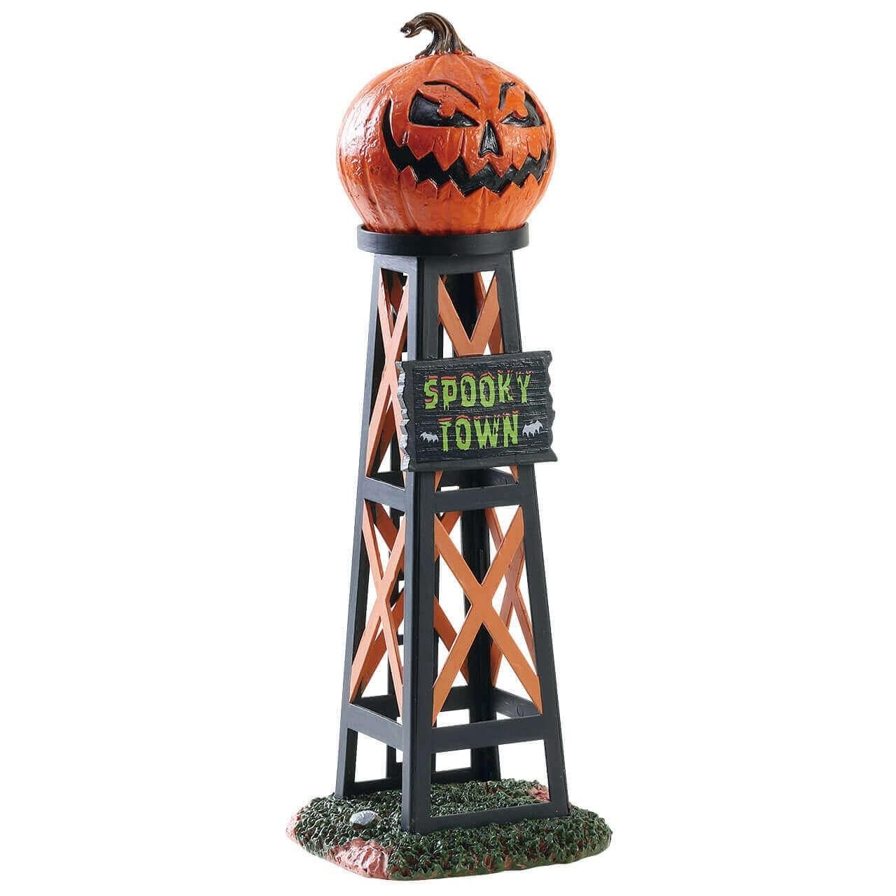 Lemax Spooky Town Halloween Village Accessory Evil Pumpkin Water Tower 83341