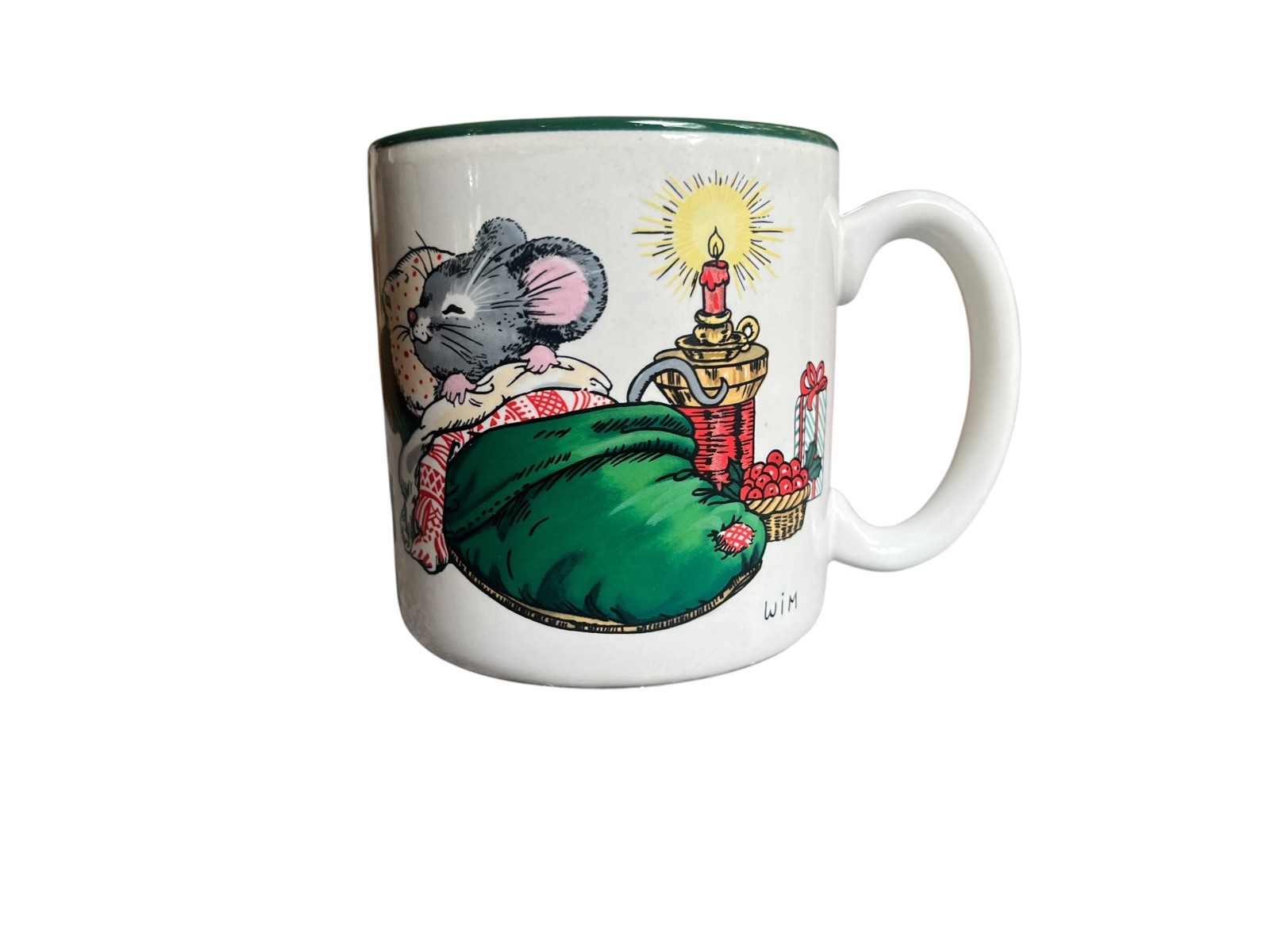 Vintage 1989 Potpourri Press Christmas Mouse Mug Made In Korea