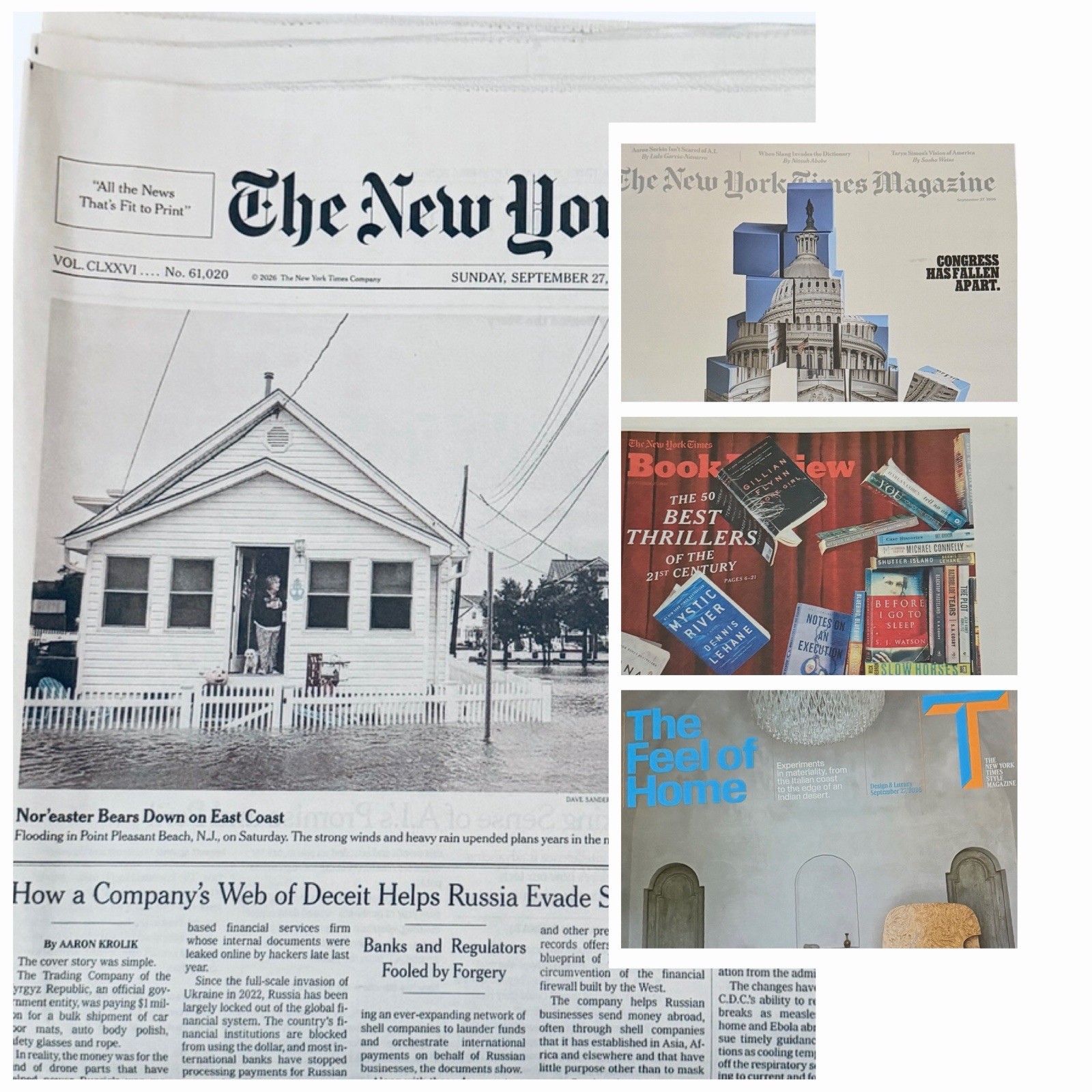 The New York Times Newspaper September 27 2026 SUNDAY Complete Print Paper NYT