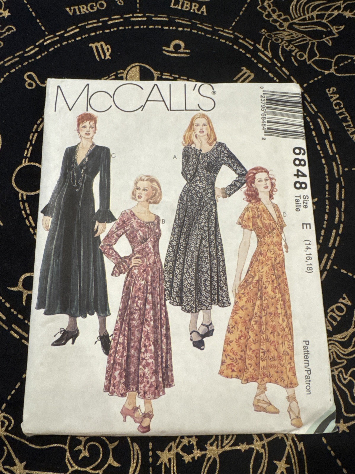 Vintage 1993 McCall\'s 6848 Misses Flared Maxi Dress Pattern Sz 14 16 18 New 6848