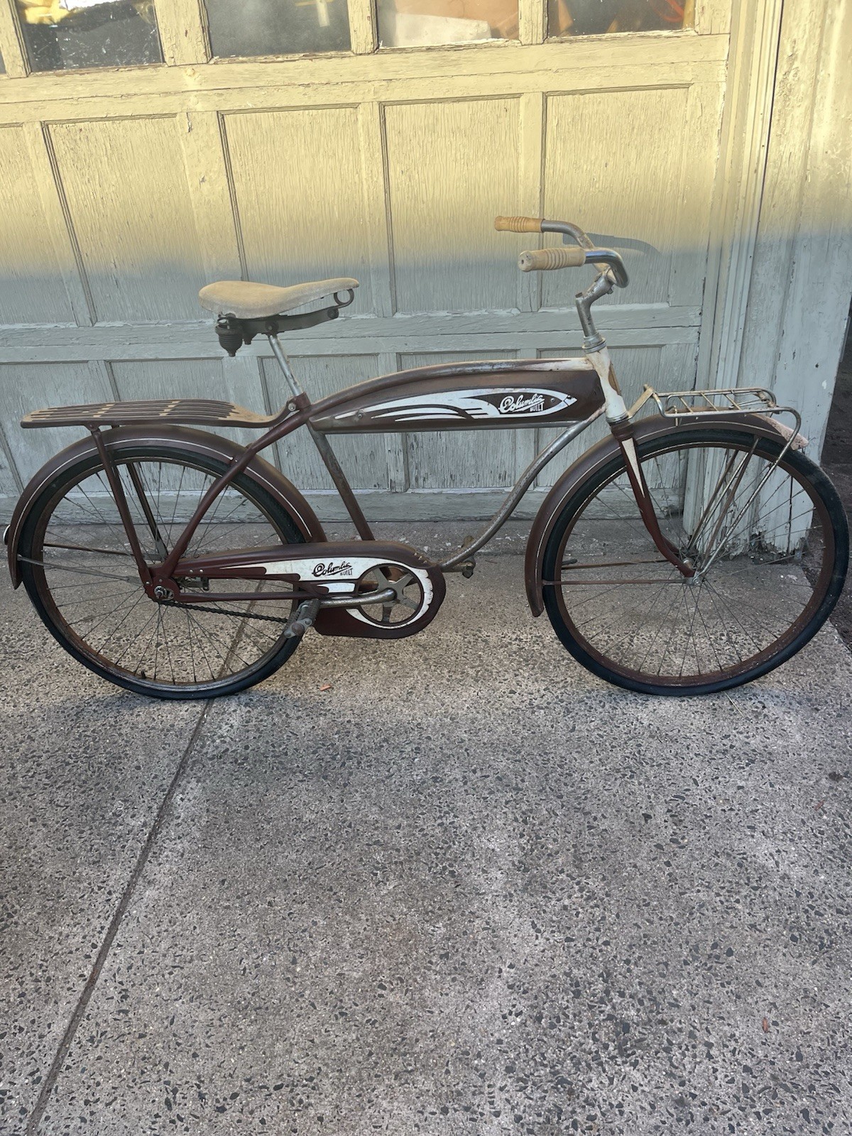 Columbia Vintage Complete Bicycle Brown with White Accents Collectible